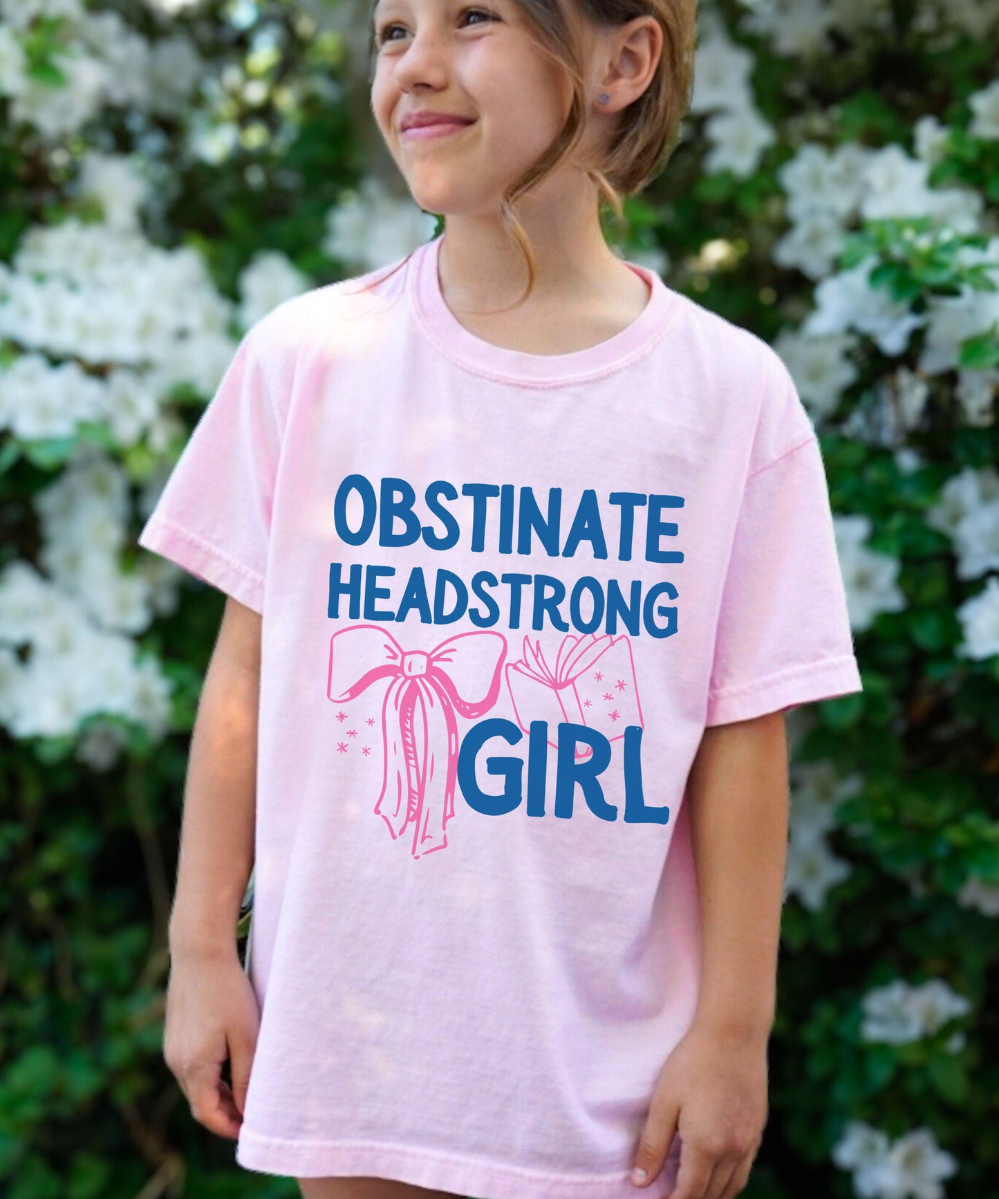 Obstinate Headstrong Girl youth Comfort Colors Shirt, Pride and Prejudice Jane Austen Kids Tee, Feminist Girls Shirts, Book Lover Gift Child