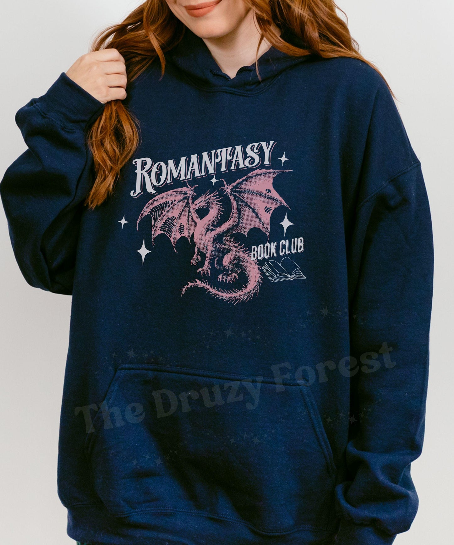Romantasy Book Club Dragon Hoodie, Dragon Gifts for Book Lovers Fantasy Romance Book Merch Book Dragon Hoodie Dark Romance Reader Sweatshirt