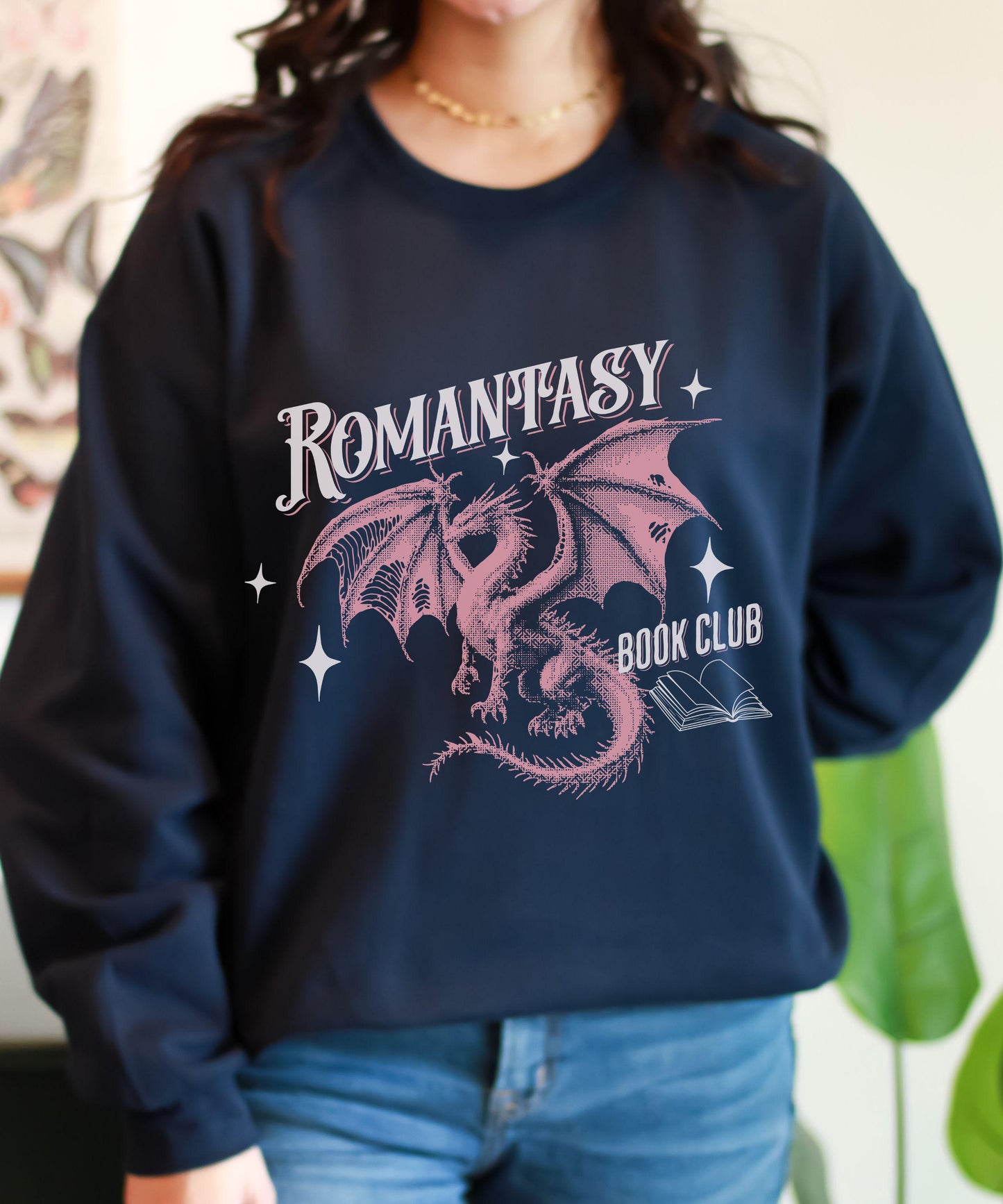 Romantasy Book Club Sweatshirt, Dragon Sweatshirt, Fantasy Romance Reader Sweatshirt, Dragon Gifts for Book Lovers, Book Dragon Crewneck