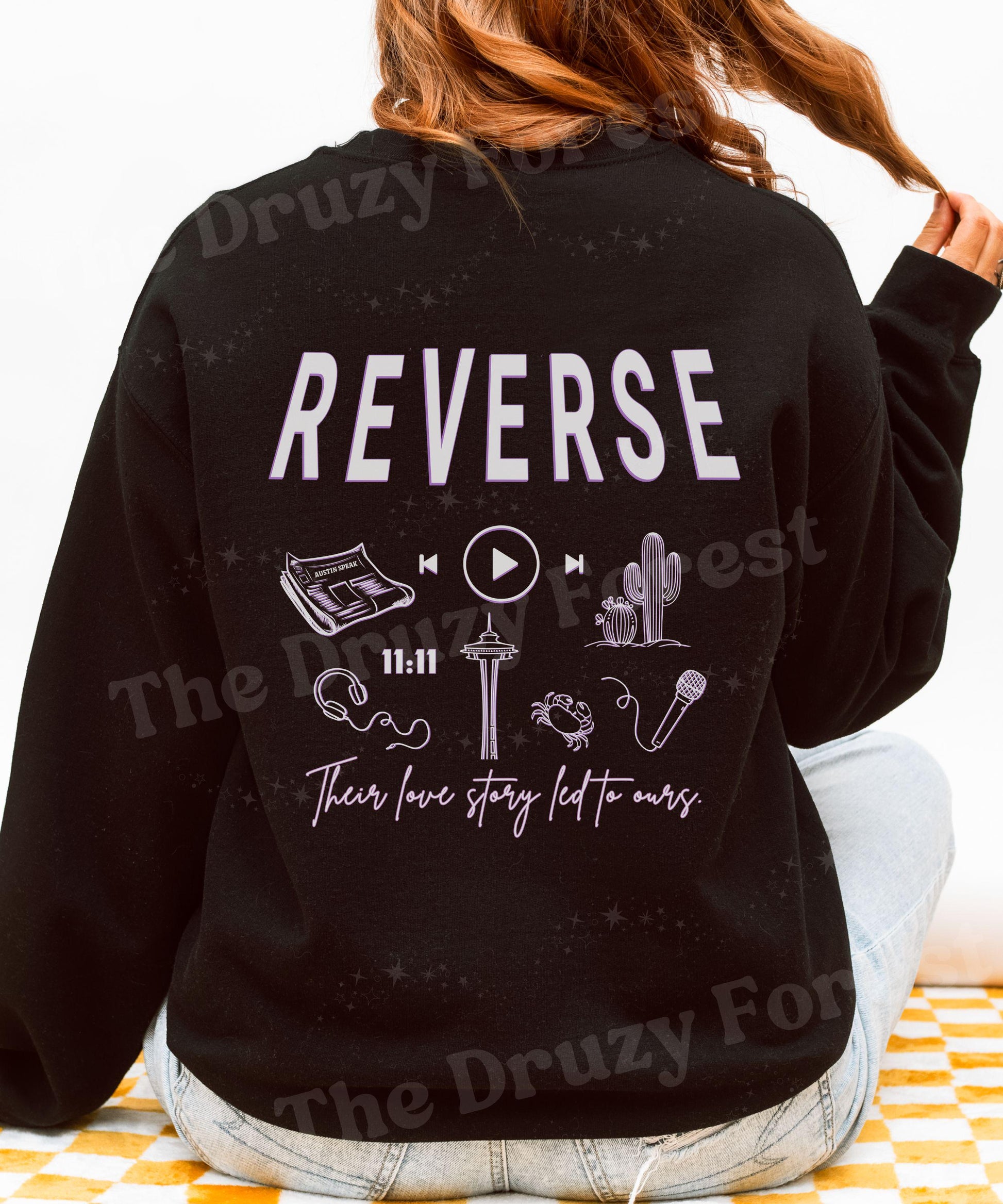 Drive and Reverse Sweatshirt, Licensed Kate Stewart Book Merch, The Bittersweet Symphony Duet Easton, Reid Crowne Nate Butler Sweatshirt