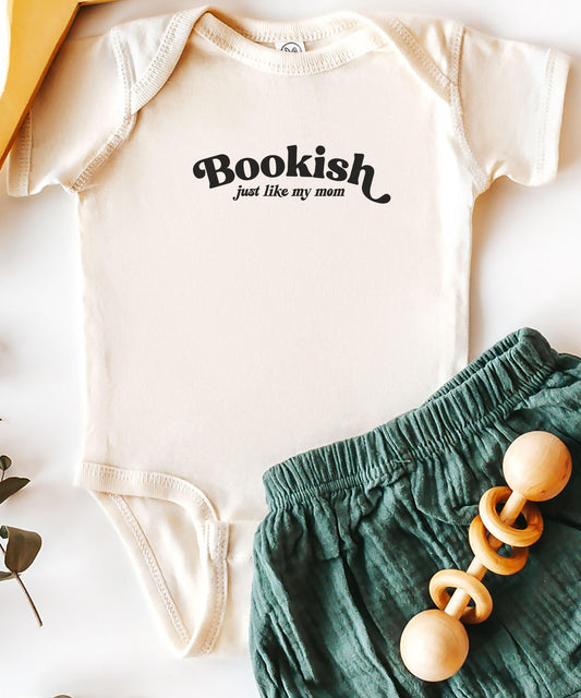 Bookish Just Like My Mom, Book Lover Baby Shower Gift, Book Baby Bodysuit, Bookworm baby Gift