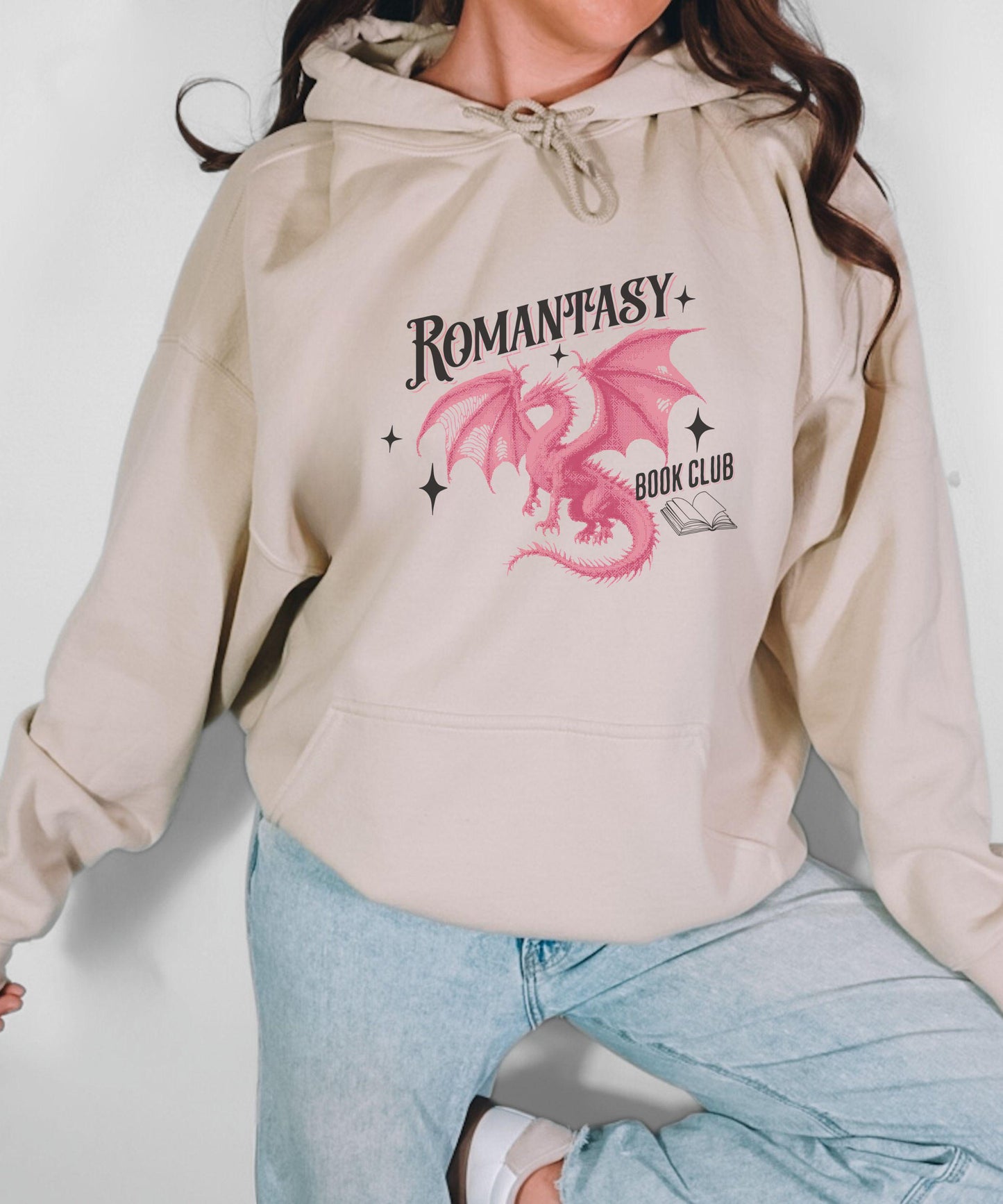 Romantasy Book Club Dragon Hoodie, Dragon Gifts for Book Lovers Fantasy Romance Book Merch Book Dragon Hoodie Dark Romance Reader Sweatshirt