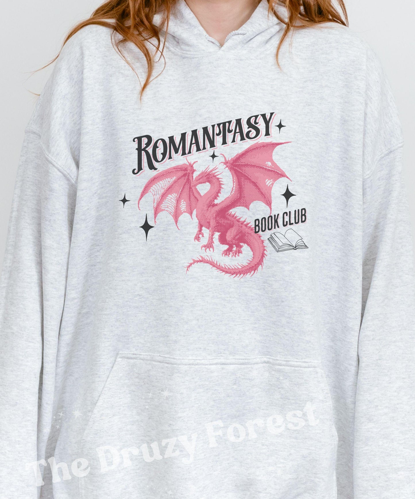 Romantasy Book Club Dragon Hoodie, Dragon Gifts for Book Lovers Fantasy Romance Book Merch Book Dragon Hoodie Dark Romance Reader Sweatshirt