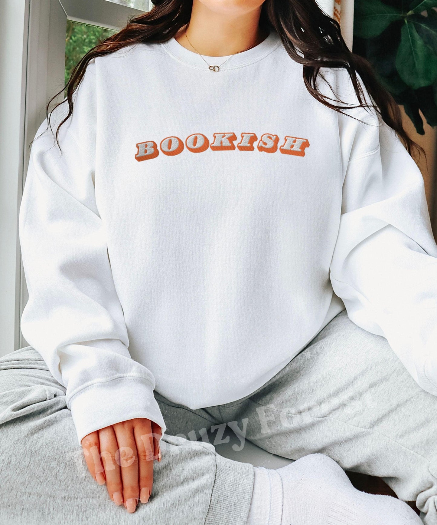 Bookish Embroidered Sweatshirt, Book Lover Sweatshirt Reading Crewneck, Booklover Gifts for Reader Sweater, Bookish Shirt