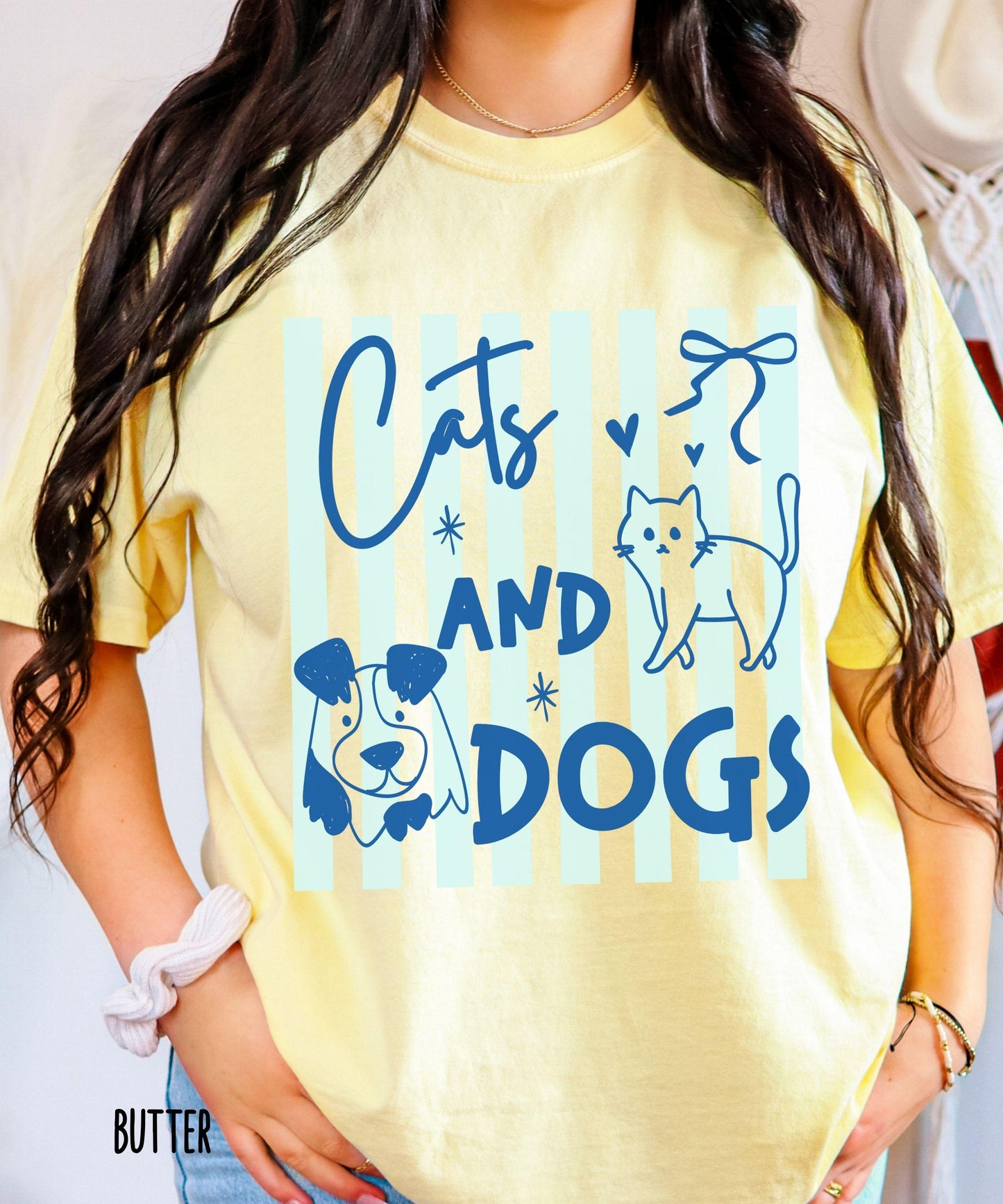 Cats and Dogs Comfort Colors Tshirt, Cat Mama Dog Mama Shirt, Cat Lover Gifts Dog Lover Shirt, Animal Lover Maximalist Tee