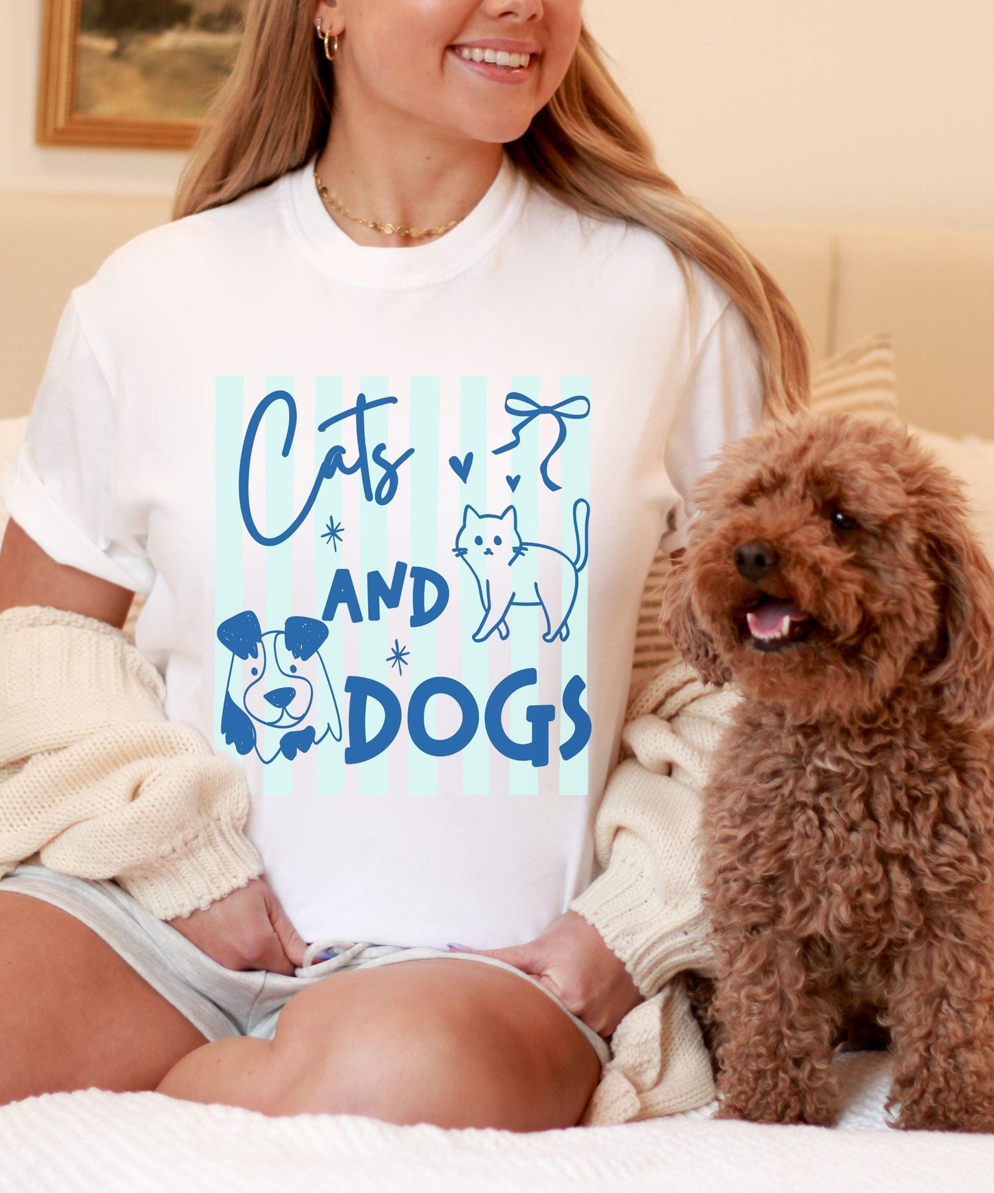 Cats and Dogs Comfort Colors Tshirt, Cat Mama Dog Mama Shirt, Cat Lover Gifts Dog Lover Shirt, Animal Lover Maximalist Tee