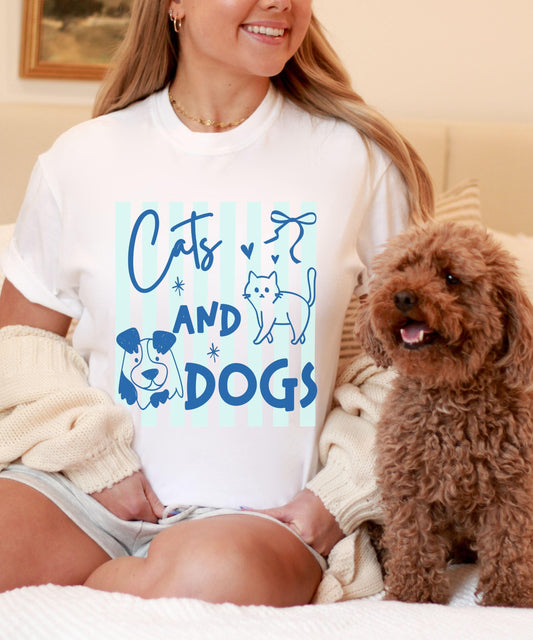 Cats and Dogs Comfort Colors Tshirt, Cat Mama Dog Mama Shirt, Cat Lover Gifts Dog Lover Shirt, Animal Lover Maximalist Tee