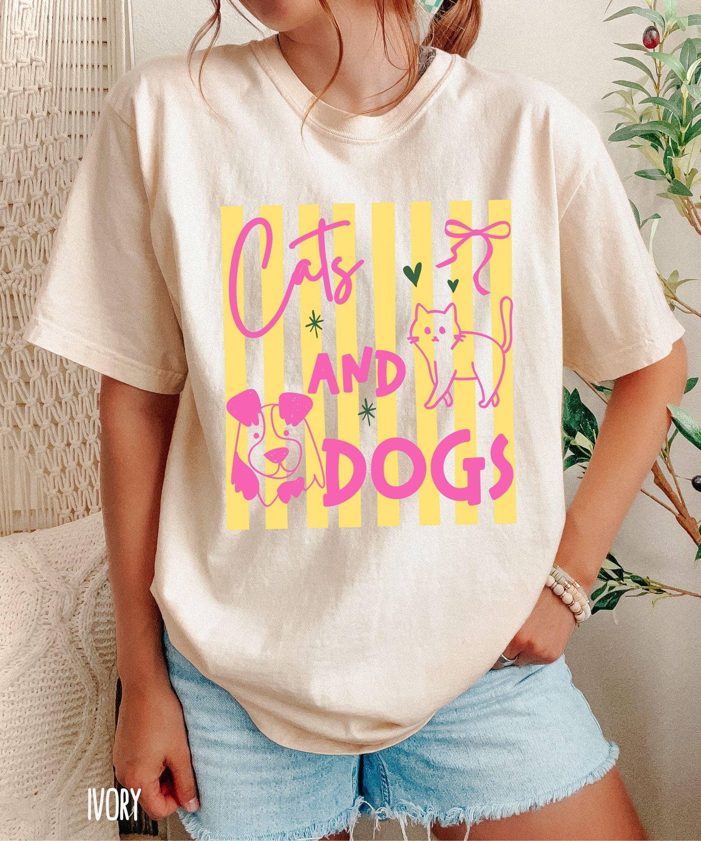 Cats and Dogs Comfort Colors Tshirt, Cat Mama Dog Mama Shirt, Cat Lover Gifts Dog Lover Shirt, Animal Lover Maximalist Tee
