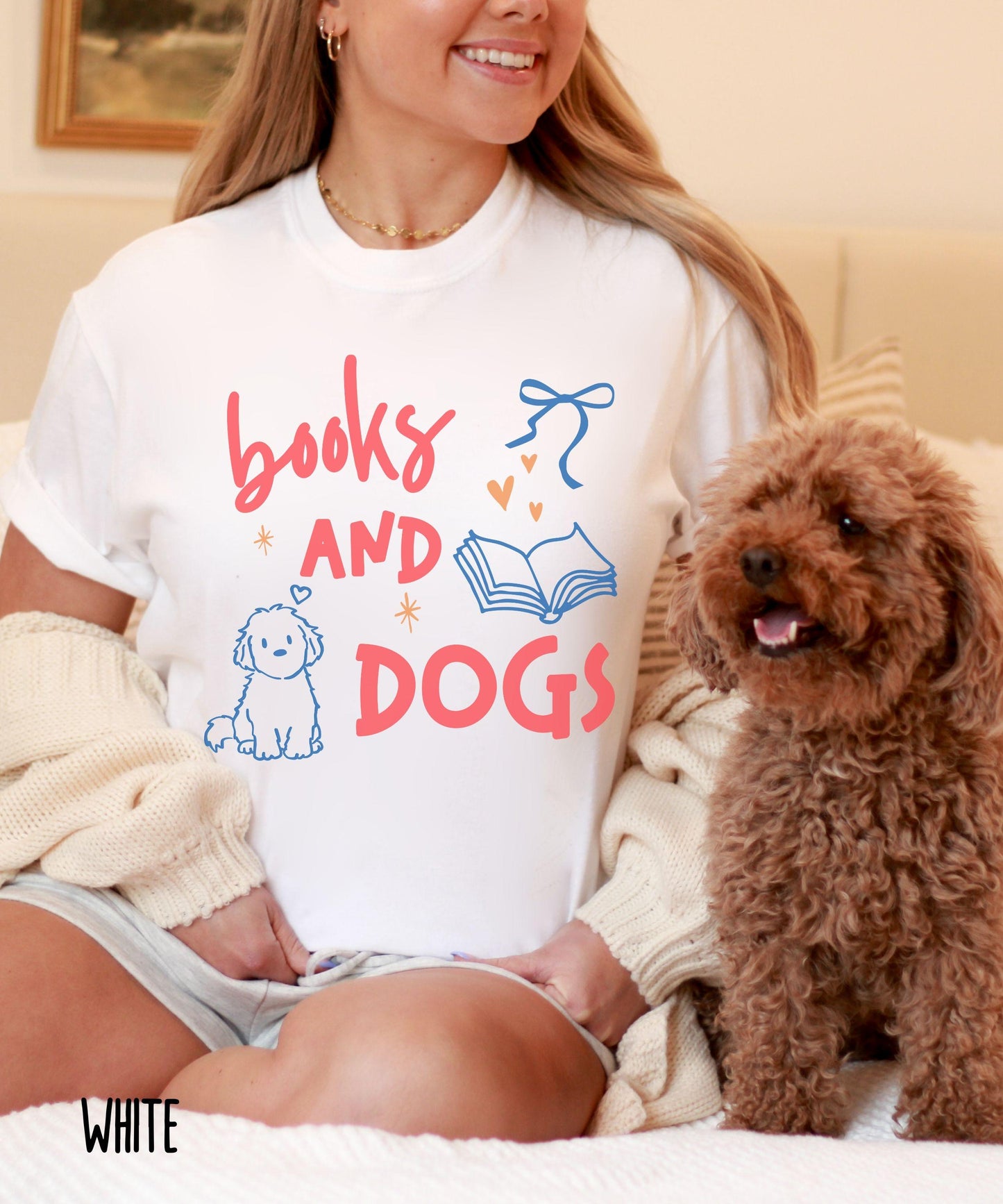 Books and Dogs Comfort Colors TShirt, Book Lover Shirt, Dog lover Shirt, Booklover Gift, Dog Mom Tshirt Reading Shirts for Animal Lovers