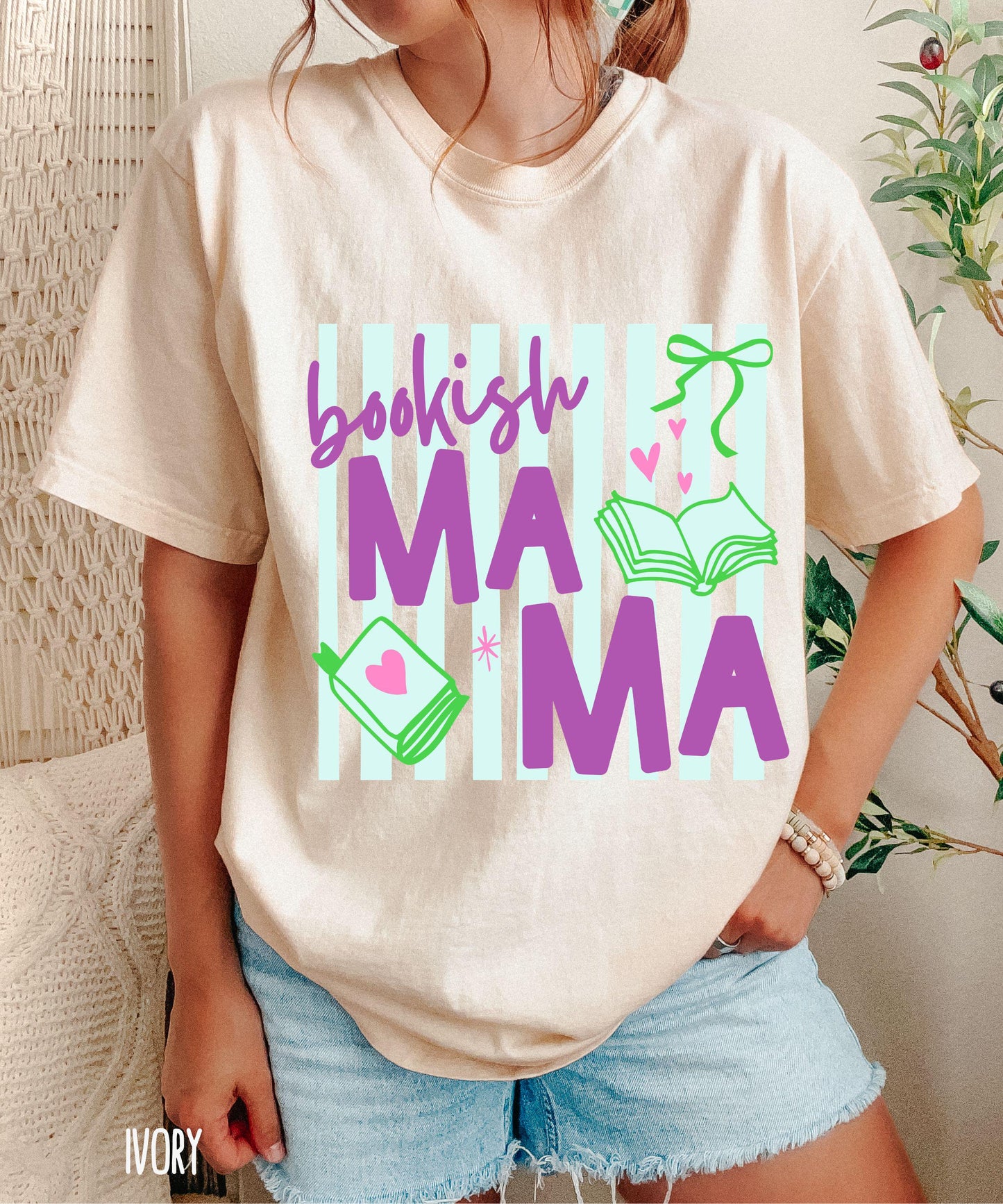 Bookish Mama Tshirt, Comfort Colors Shirt, Summer Shirt for Moms, Book Lover Gifts for Moms, Reader Tees
