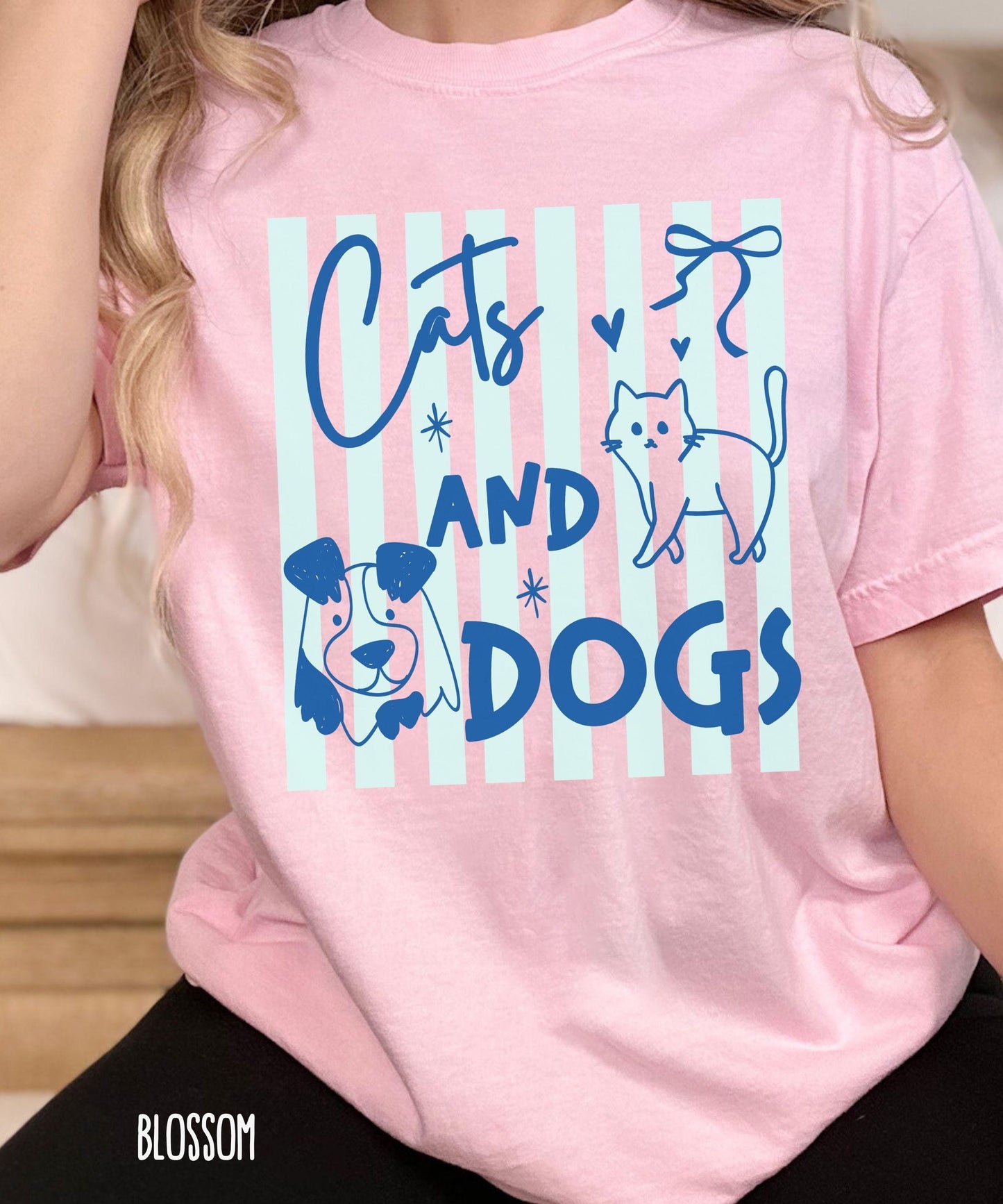 Cats and Dogs Comfort Colors Tshirt, Cat Mama Dog Mama Shirt, Cat Lover Gifts Dog Lover Shirt, Animal Lover Maximalist Tee