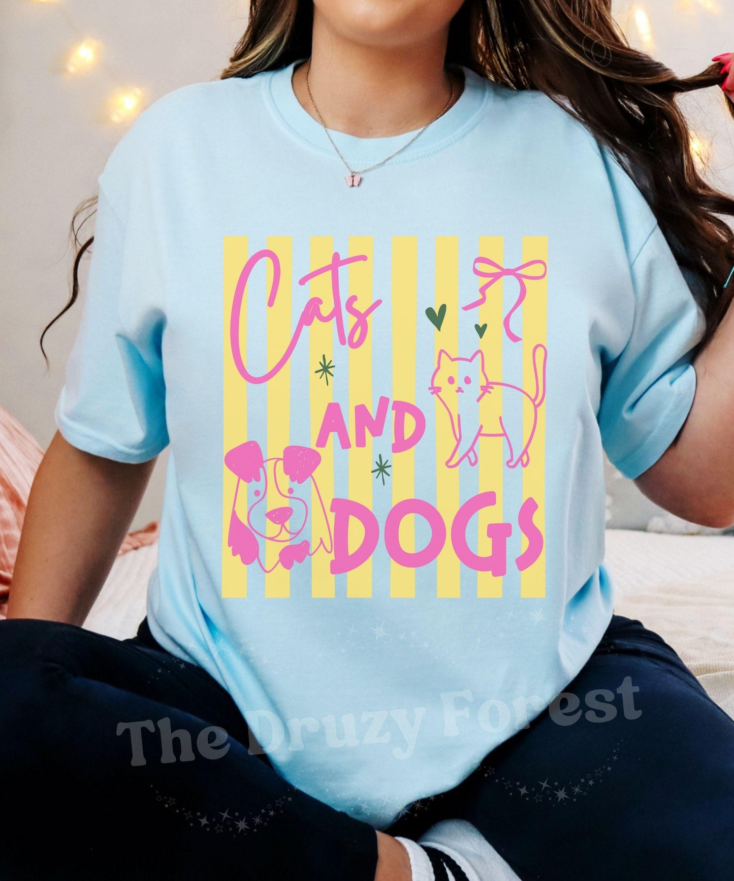 Cats and Dogs Comfort Colors Tshirt, Cat Mama Dog Mama Shirt, Cat Lover Gifts Dog Lover Shirt, Animal Lover Maximalist Tee