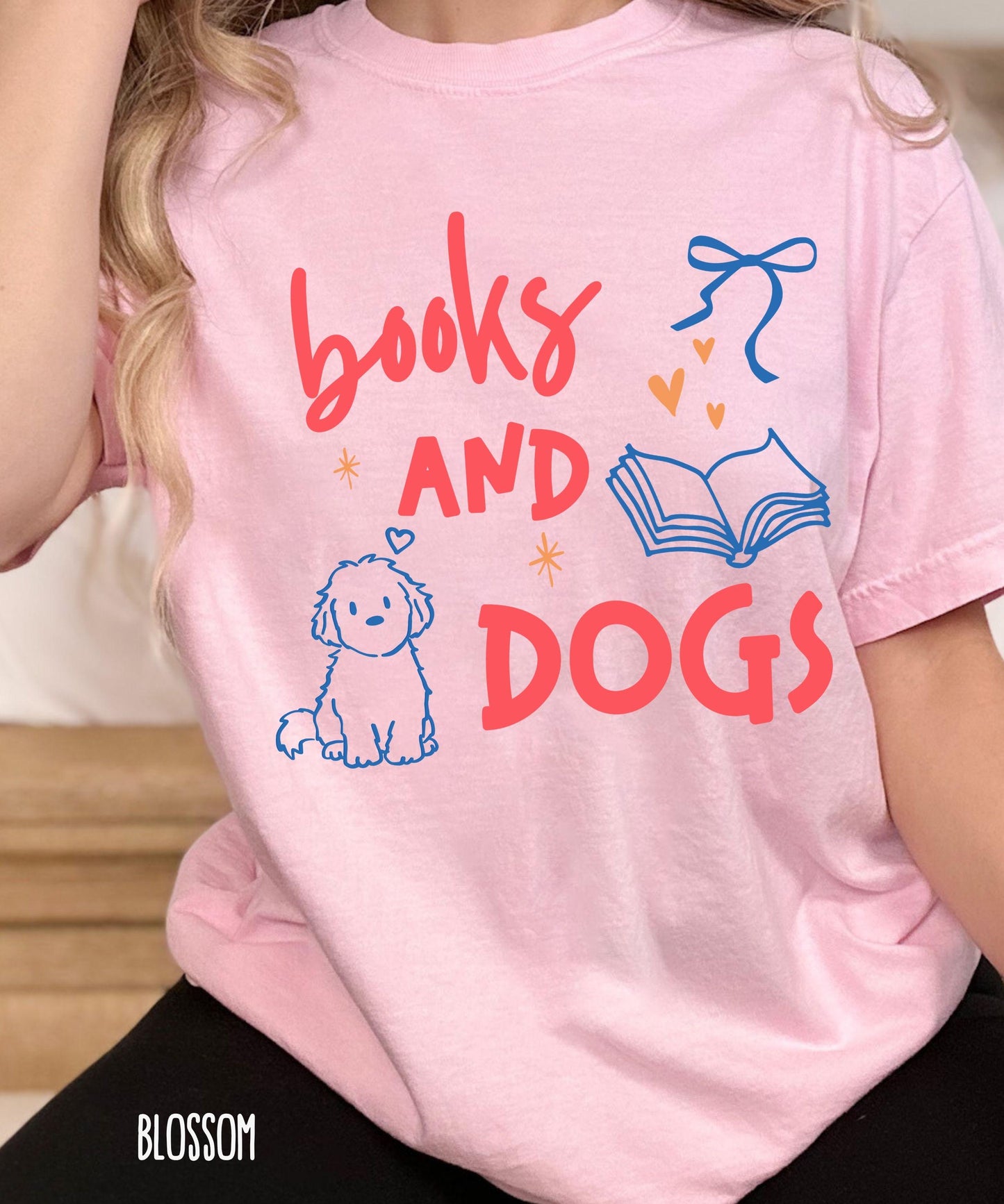 Books and Dogs Comfort Colors TShirt, Book Lover Shirt, Dog lover Shirt, Booklover Gift, Dog Mom Tshirt Reading Shirts for Animal Lovers
