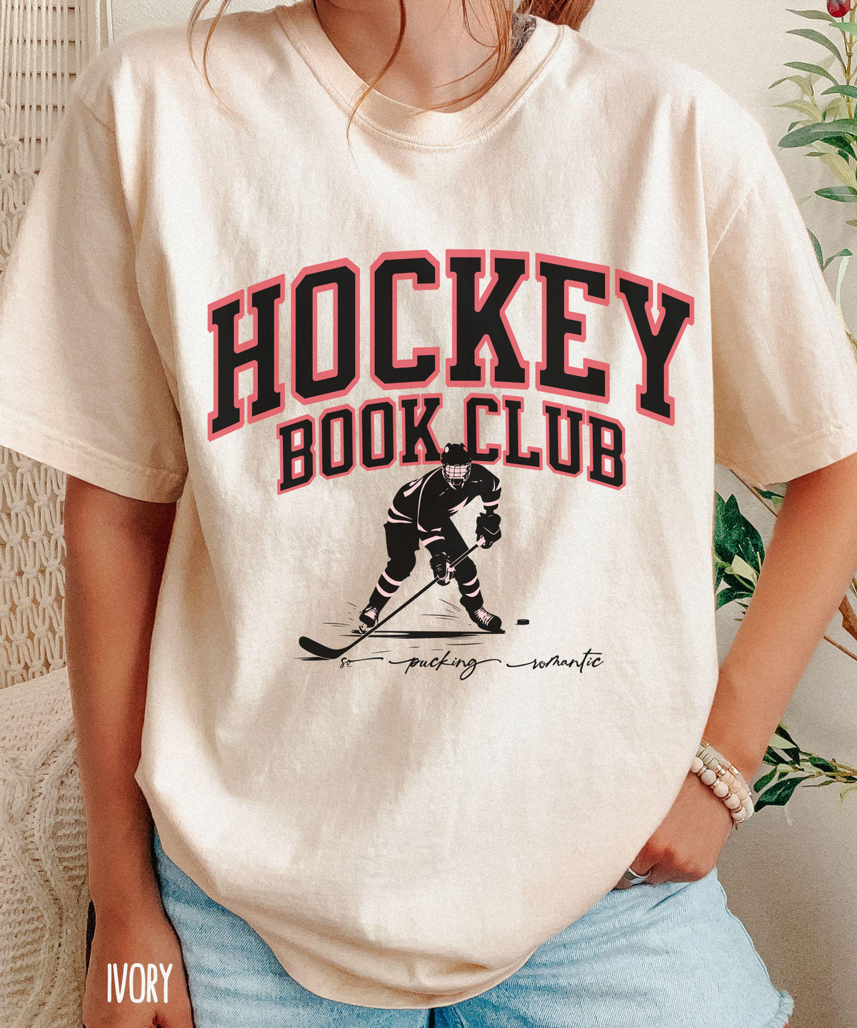 Hockey Romance Book Lover Shirt, So Pucking Romantic Hockey Book Club Comfort Colors Tshirt, Booklover Gifts, Hockey Book Merch