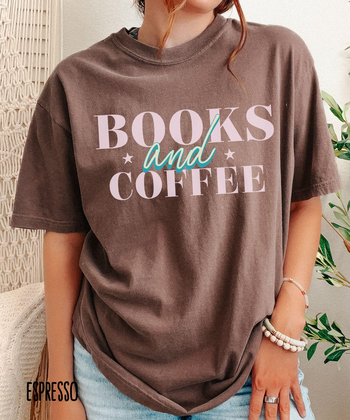 Books and Coffee Shirt, Comfort Colors Tshirt, Book lover Gifts, Reader Shirts, Coffee Lover Tees, Bookish Tshirts