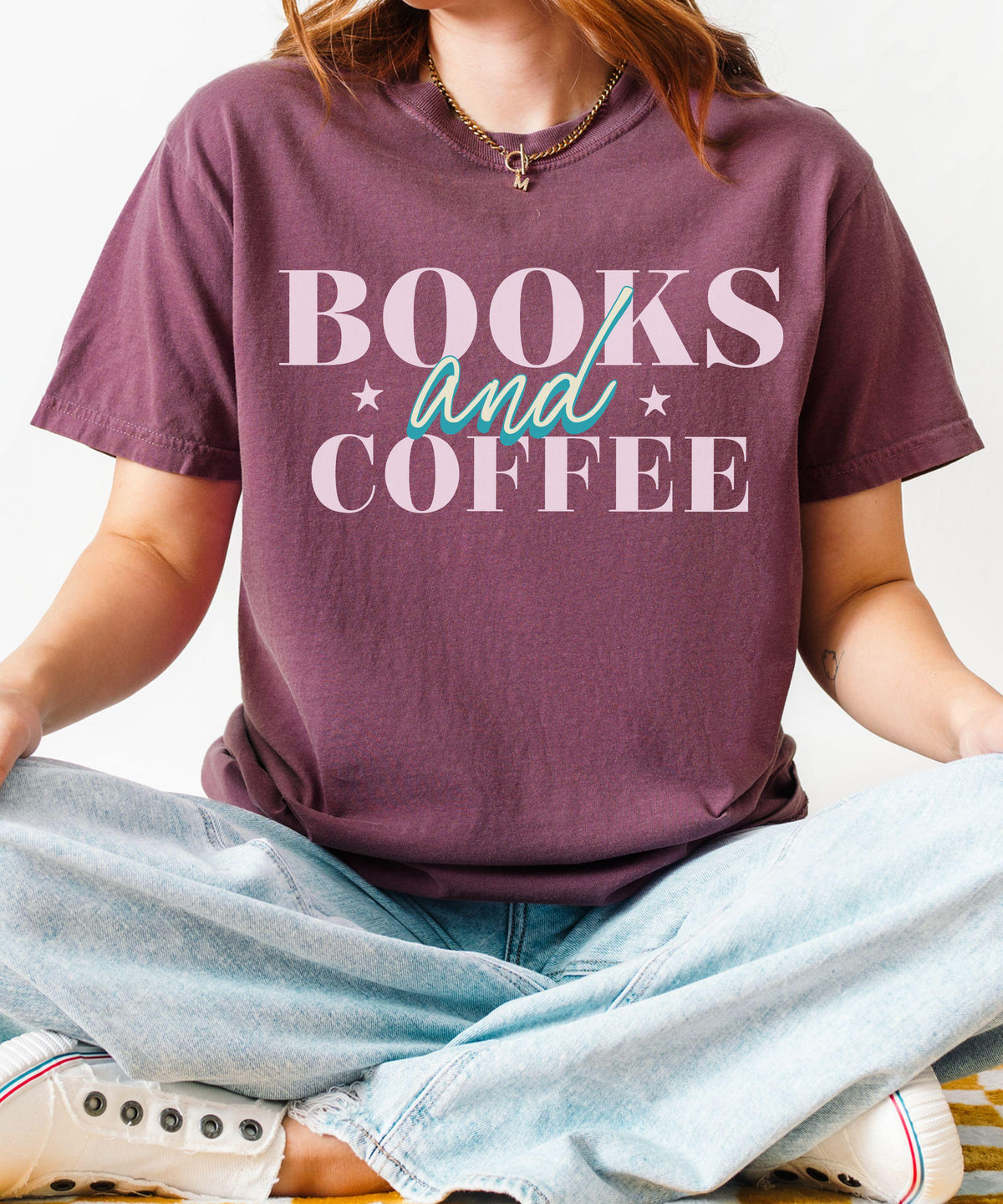 Books and Coffee Shirt, Comfort Colors Tshirt, Book lover Gifts, Reader Shirts, Coffee Lover Tees, Bookish Tshirts