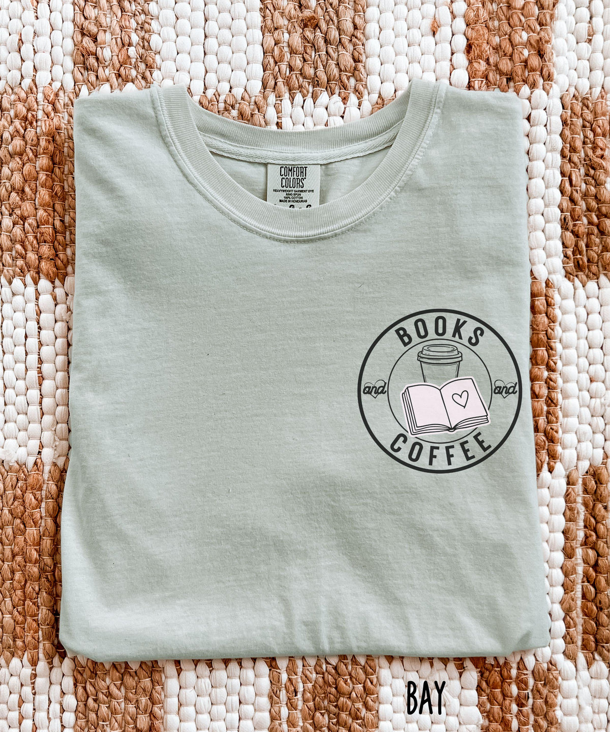 Books and Coffee Comfort Colors Tshirt, Book Lover Gift, Reading Shirt, Gift for Reader, Minimalist Bookish Shirts, Coffee Lover Shirts