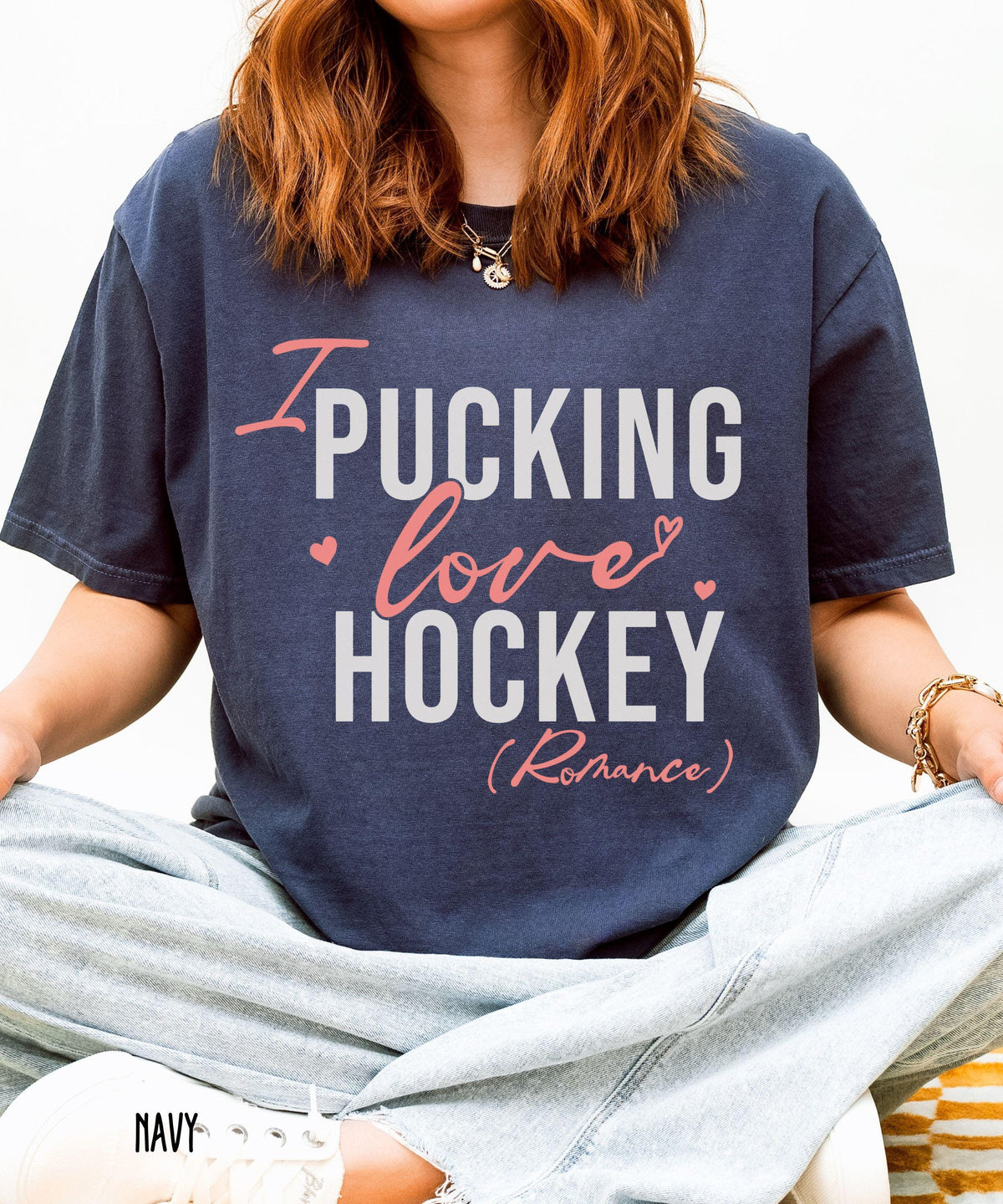 I Pucking Love Hockey Romance Comfort Colors Shirt, Romance Reader Merch, Sports Romance Bookish Shirts, Hockey Books Tee Book lover Gift