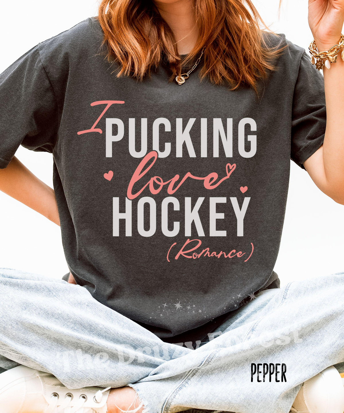 I Pucking Love Hockey Romance Comfort Colors Shirt, Romance Reader Merch, Sports Romance Bookish Shirts, Hockey Books Tee Book lover Gift
