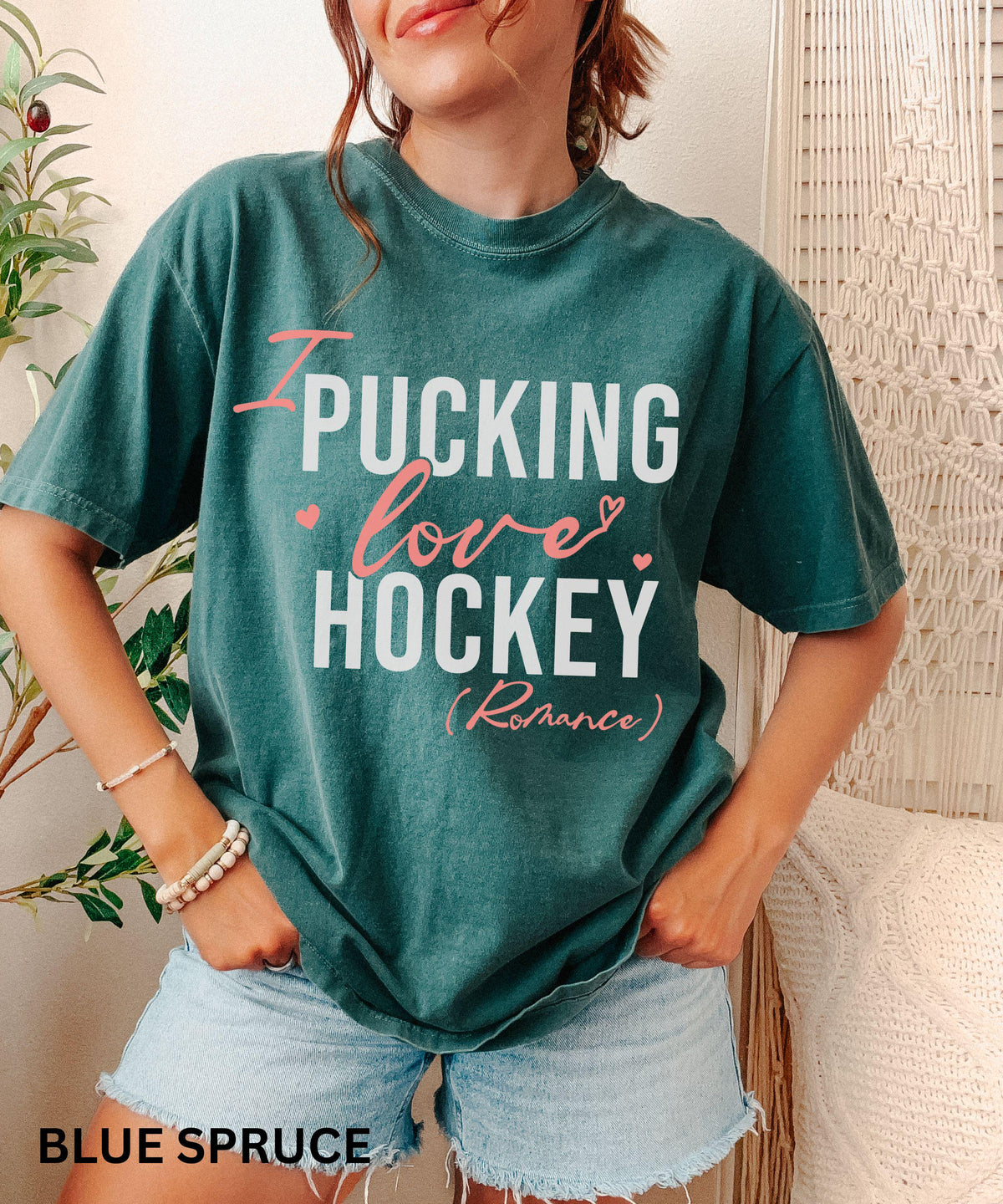 I Pucking Love Hockey Romance Comfort Colors Shirt, Romance Reader Merch, Sports Romance Bookish Shirts, Hockey Books Tee Book lover Gift