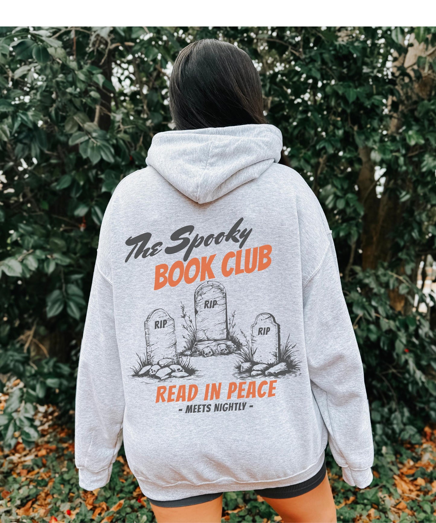 The Spooky Book Club Hoodie, Book Ghost Halloween Sweastshirt for Book Lovers, Read in Peace Bookish Crewneck, Fall Hoodie for Book Lovers