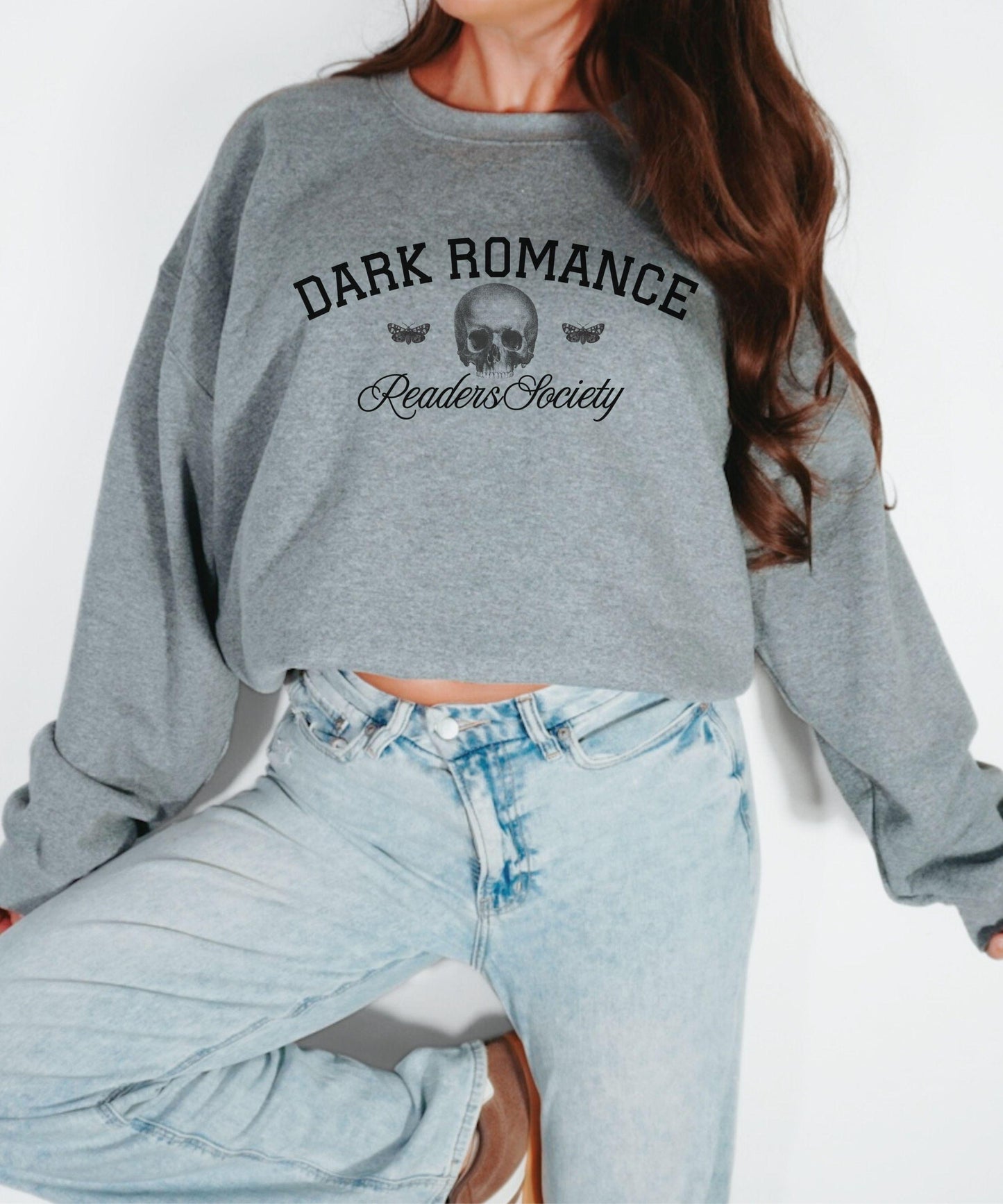 Dark Romance Readers Society Sweatshirt, Subtle Book Merch, Bookish Sweatshirt for Smut Readers, Dark Academia Crewneck, Minimalist Crewneck