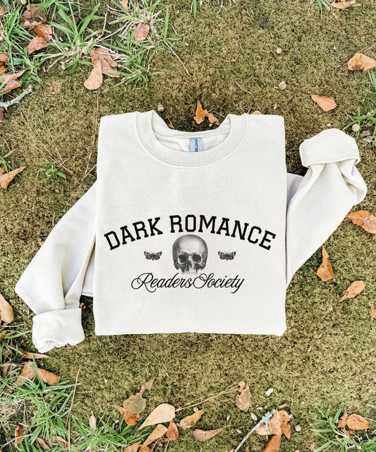 Dark Romance Readers Society Sweatshirt, Subtle Book Merch, Bookish Sweatshirt for Smut Readers, Dark Academia Crewneck, Minimalist Crewneck