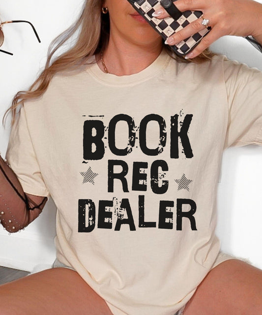 Book Rec Dealer Comfort Colors Emo Grunge Tshirt, Bookstagram Merch, Book Bestie Gift for Reader, Romance Recommendations Tee, Bookish Shirt
