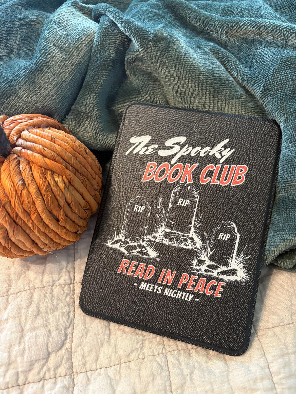 Spooky Book Club Case for 6, 6.8, 7 inch Kindle, RIP Read In Peace Halloween E-reader Cover, Fall Book Lover Merch, Book Ghost Case