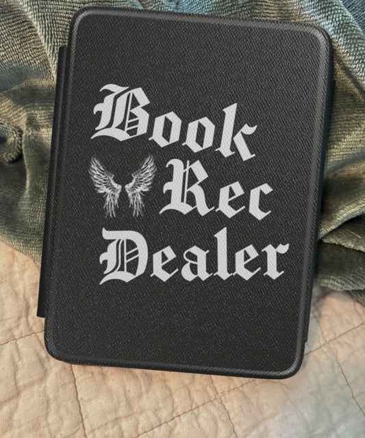 Book Rec Dealer Wings Case for Kindle, Dark Romance Gifts Gothic Cover for E-Reader with Hand strap fits 6, 6.8, 7inch , Book Lover Gifts