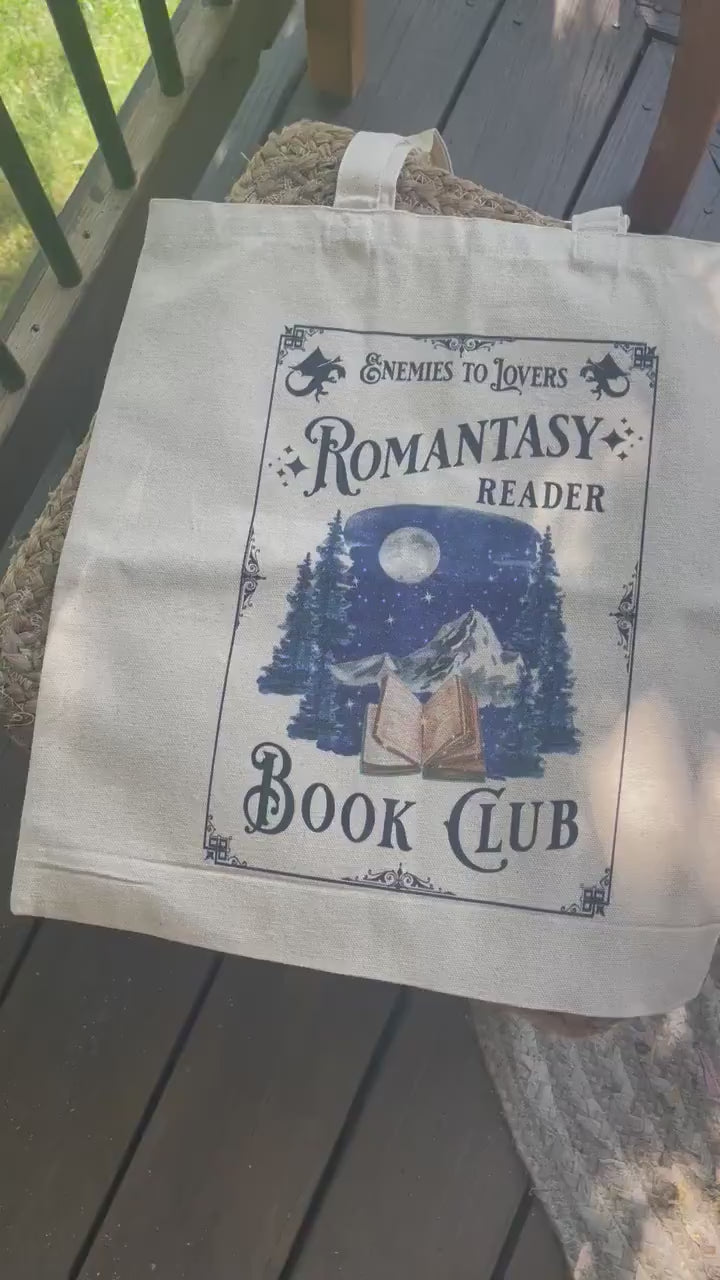 Romantasy Reader Book Club Tote Bag, Bookish Things, Library Bag, Spicy Book Tote Bag, Tote bag book lover Romance Book Reader Fantasy Tote