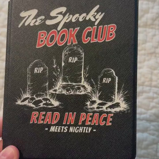 Spooky Book Club Case for 6, 6.8, 7 inch Kindle, RIP Read In Peace Halloween E-reader Cover, Fall Book Lover Merch, Book Ghost Case