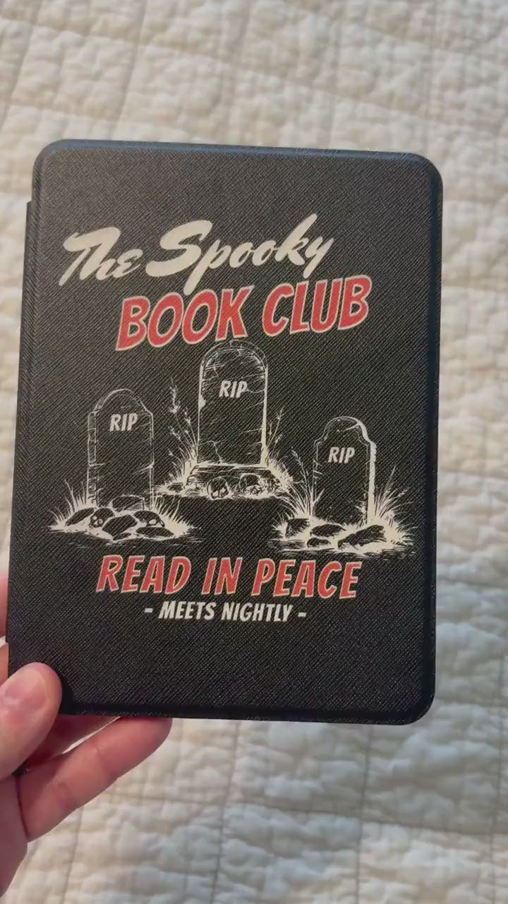 Spooky Book Club Case for 6, 6.8, 7 inch Kindle, RIP Read In Peace Halloween E-reader Cover, Fall Book Lover Merch, Book Ghost Case