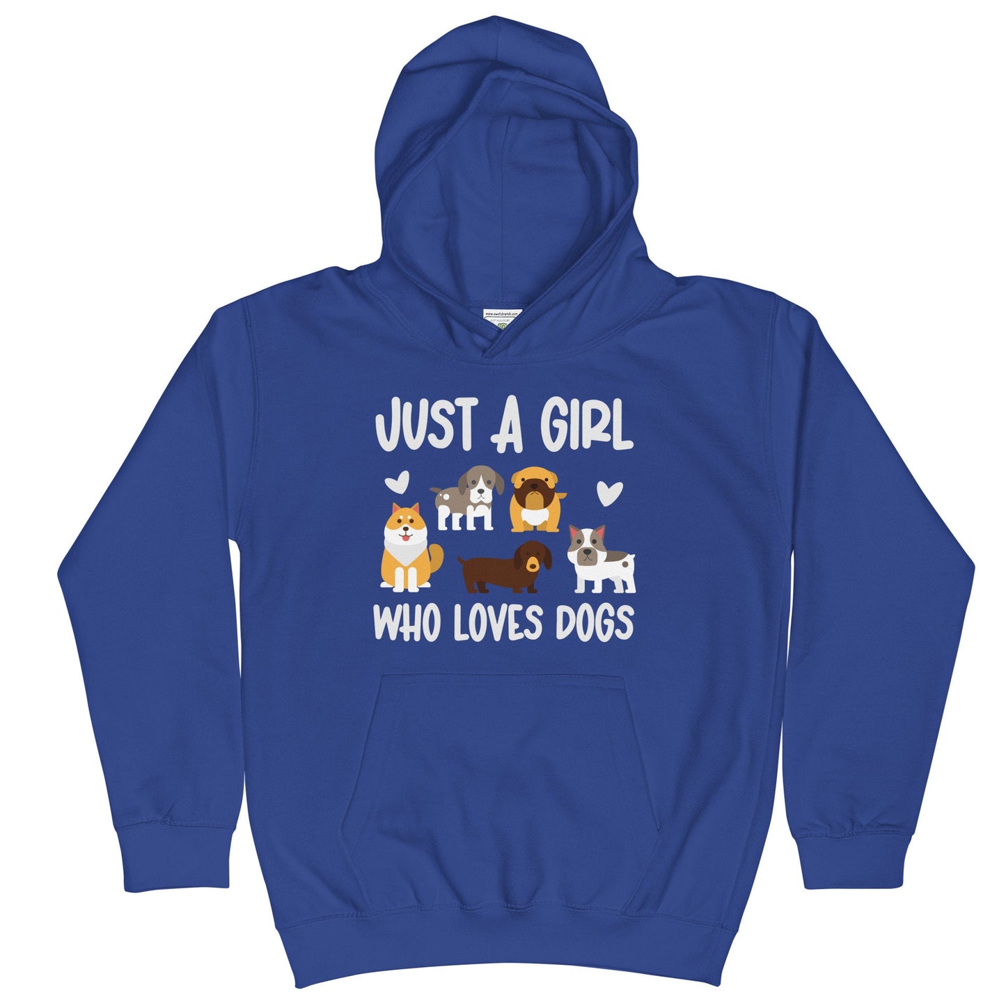 Girls Hoodie, Just A Girl Who Loves Dogs, Cozy Kids Sweatshirt, Youth Dog Sweatshirt Hoodie, Dog Lover Sweatshirt for Girls