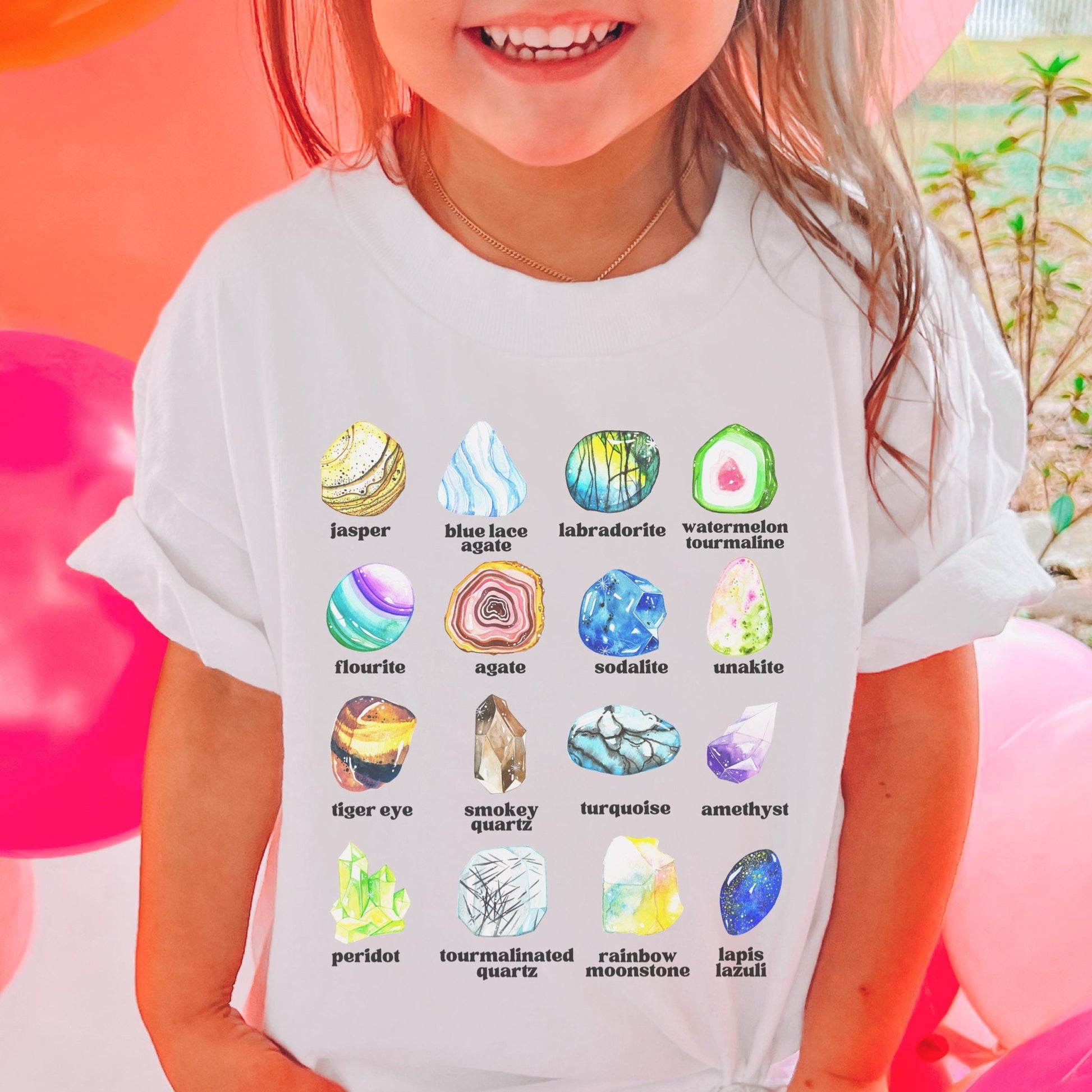 Kids Crystal T-shirts, Crystal Shirt For Toddlers, Gem and Mineral Shirt, Educational Gift Interactive Shirt For Kids, Mystical Shirt Girl