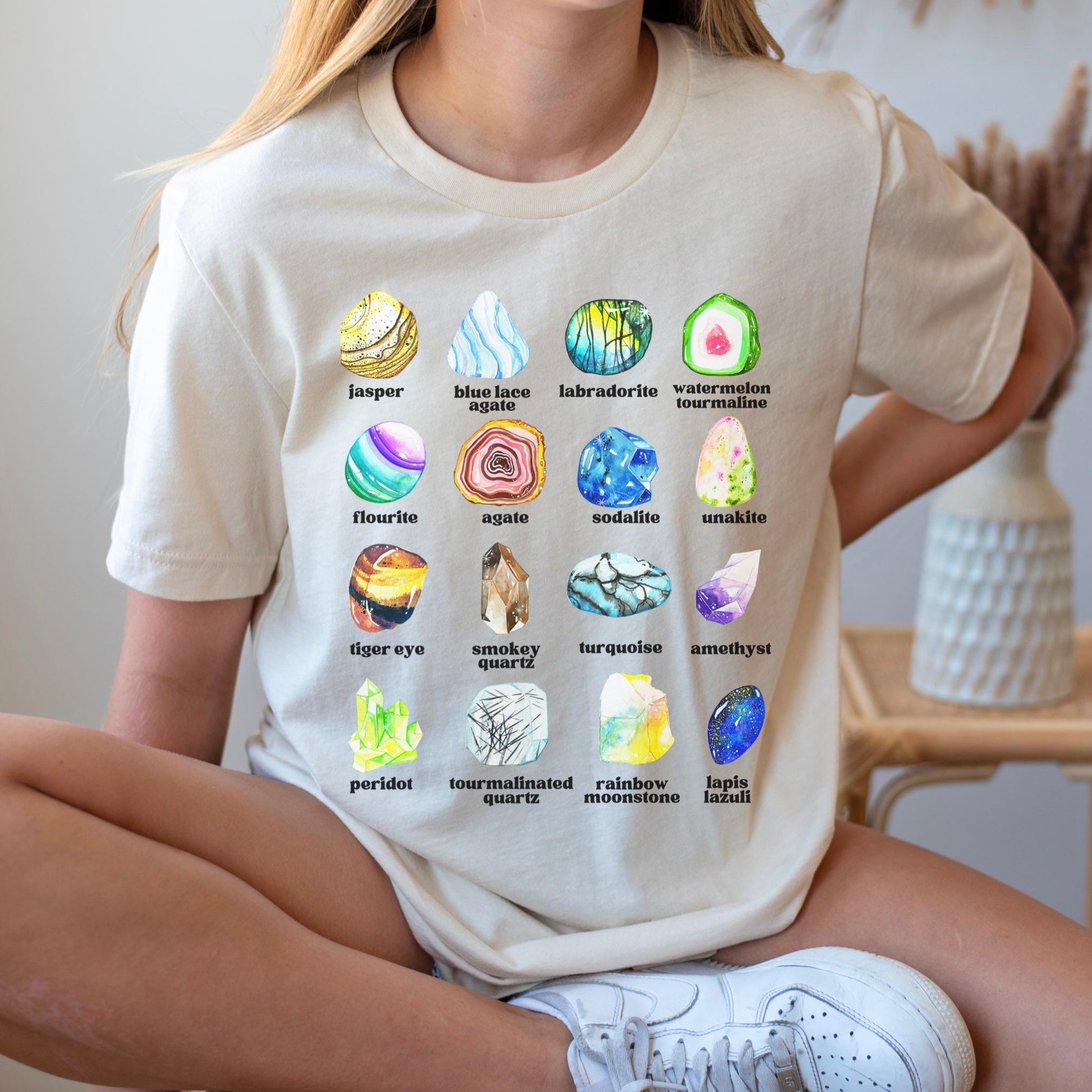 Kids Crystal T-shirts, Crystal Shirt For Toddlers, Gem and Mineral Shirt, Educational Gift Interactive Shirt For Kids, Mystical Shirt Girl