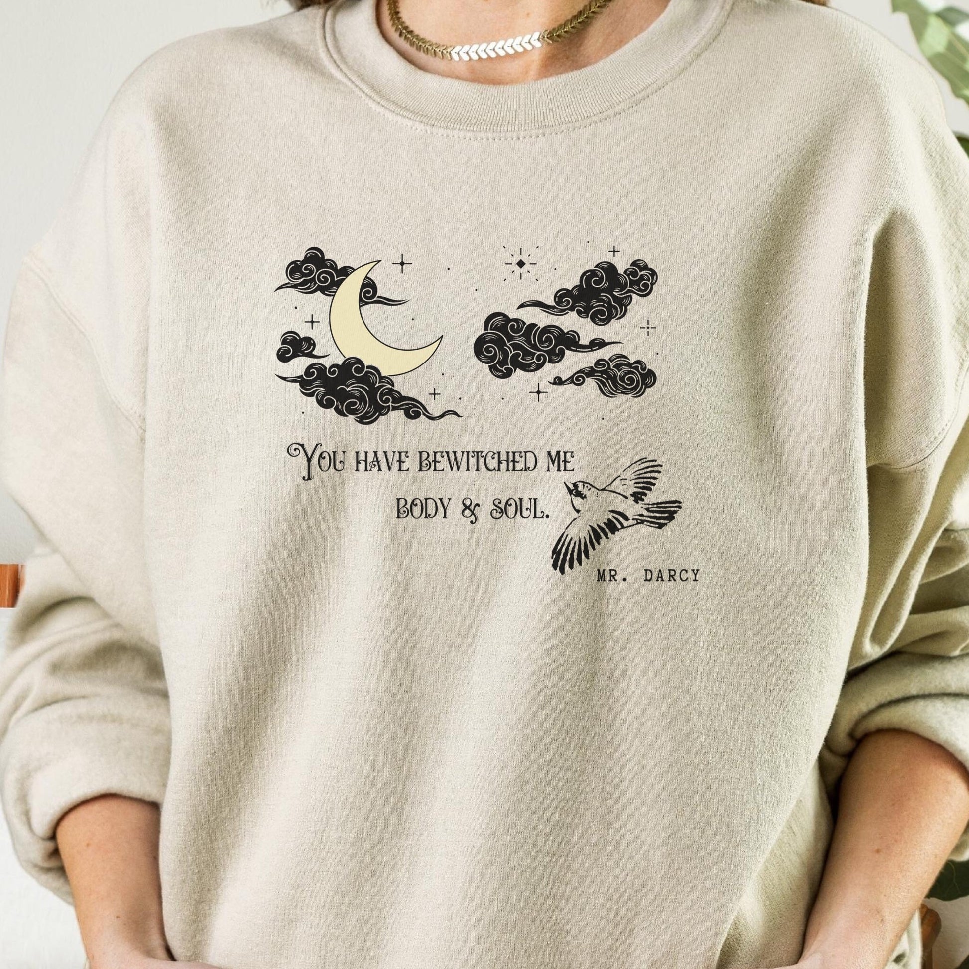 Jane Austen Shirt Mr Darcy Pride and Prejudice Mystical Bird Sweatshirt Jane Austen Gifts Literary Sweatshirt Bookish Shirt Light Academia