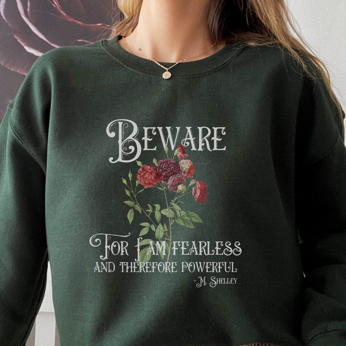 Dark Academia Sweatshirt Feminist Shirt Mary Shelley Quote Goth Sweatshirt Gothic Bookish Sweatshirt Dark Cottagecore Literary Clothes