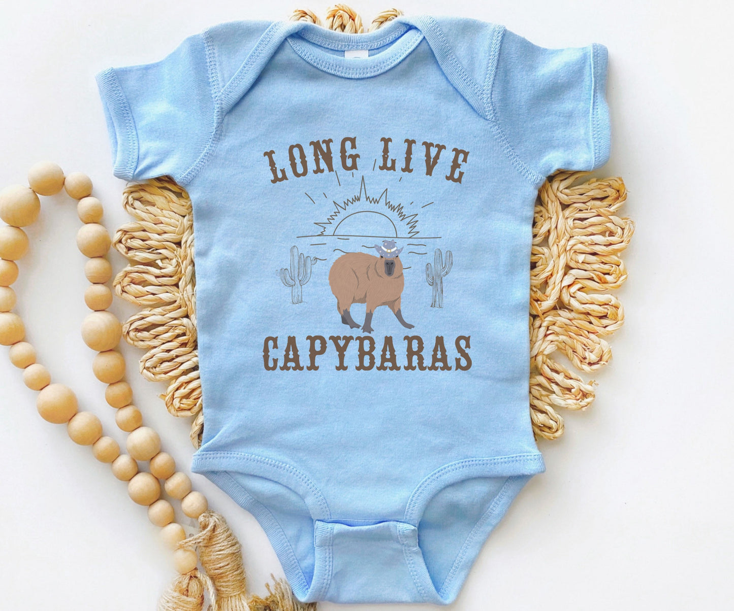 Capybara Baby Bodysuit Western Graphic Tee For Baby Infant Capybara Cowgirl Baby Bodysuit Long Live Capybara Cowboy Baby Bodysuit Capy Baby