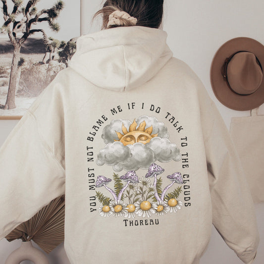 Mushroom Hoodie Sunshine Hoodie Henry David Thoreau Cottagecore Clothes Thoreau Quote Shirt Goblincore Fairy Core Light Academia Sweatshirt