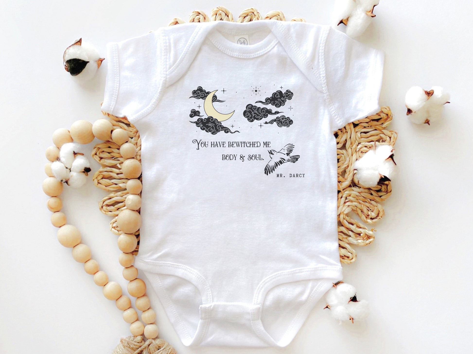 Jane Austen Baby Bodysuit, You Have Bewitched Me, Mr Darcy Quote, Bookish Baby Clothes, Academia Baby Bodysuit, Pride and Prejudice