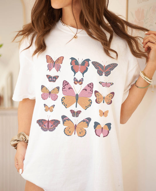 Comfort Colors® Butterfly Shirt, Moth Shirt Butterfly Tee Insect Shirt Boho Butterfly T-shirt Fairycore Shirt Goblincore Cottagecore Clothe