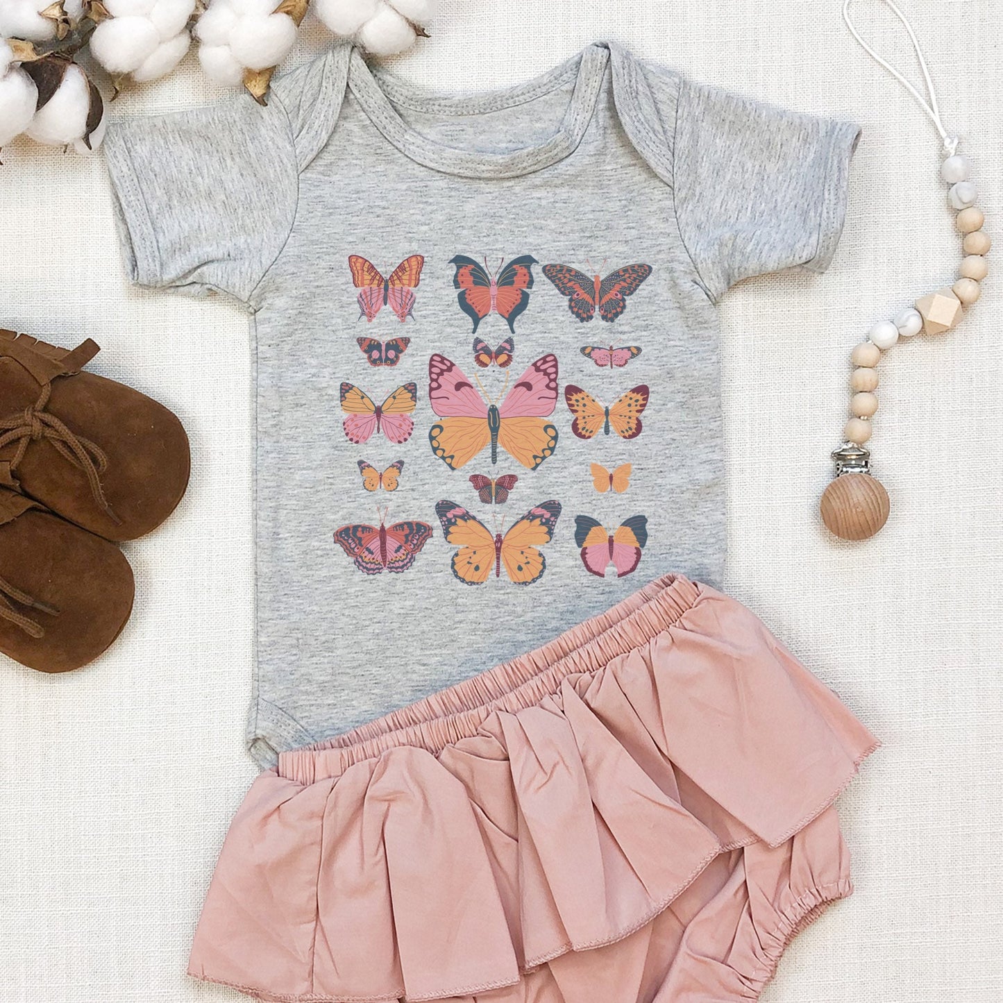 Butterfly Bodysuit for Baby Girl, Cottagecore Baby Girl Clothes, Butterfly Birthday Bodysuit, Fairycore Baby Clothes, Moth Baby Clothes