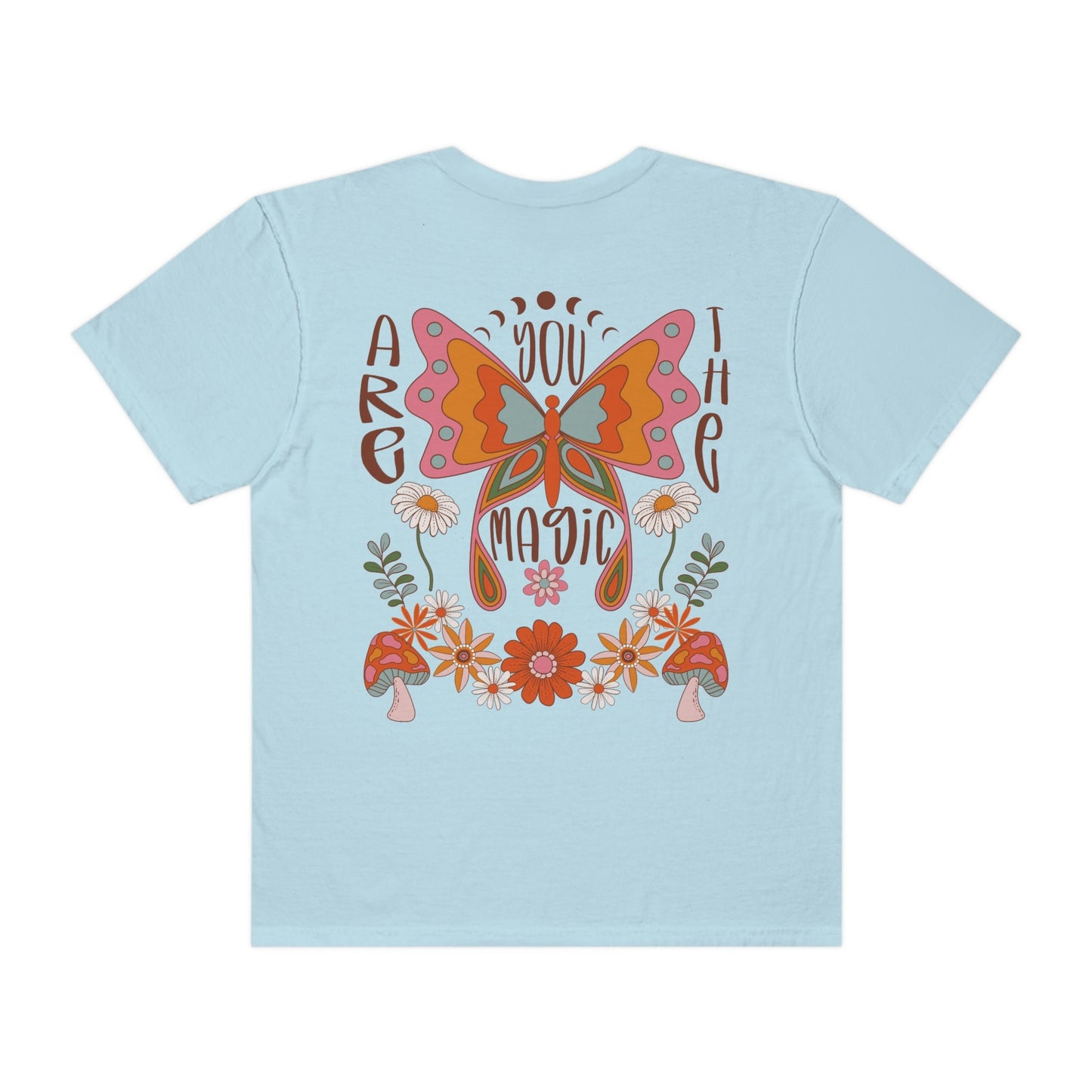 Retro Butterfly Comfort Colors® Shirt Boho Butterfly Shirt Magic Mushroom T-shirt Mushroom Cottagecore Retro Flowers Hippie Shirt Fairy-core