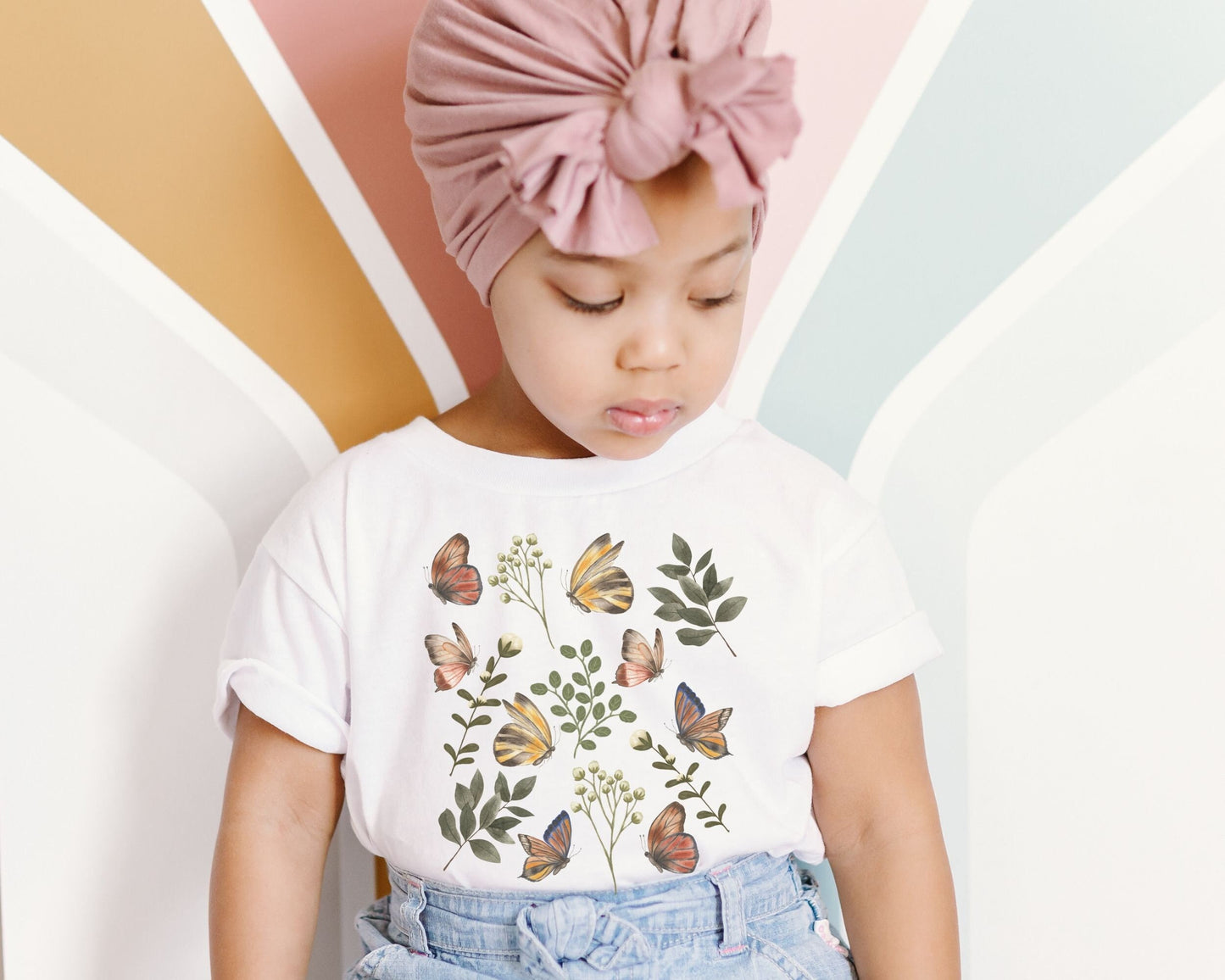 Butterfly Shirt Girls, Botanical Toddler Tee, Cottagecore Shirt for Kids, Girls Summer Shirts, BOHO Girl Shirt, Boho Butterfly TShirt