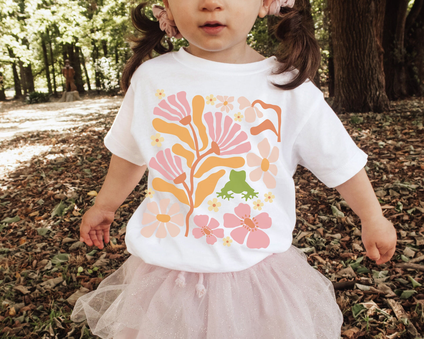 Frog Shirt Kids, Boho Flower Shirt for Kids, Art Nouveau Shirt Girls, Toddler Frog Shirt, Girls Frog Shirt, Goblincore Shirt Flower Frog Tee