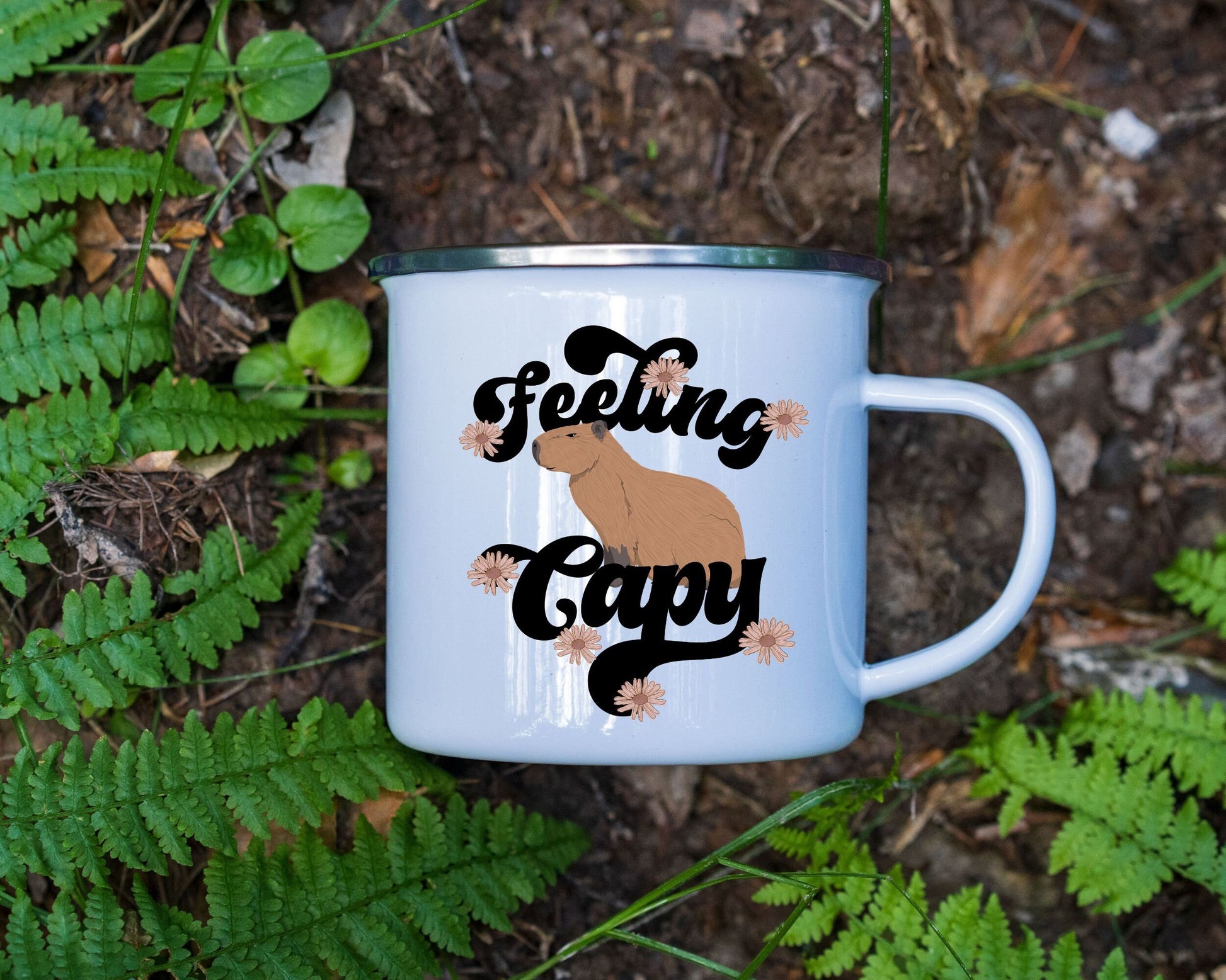 Capybara Camp Mug, Feeling Capy, Retro Capybara Mug, Capybara Gifts, Animal Lover Gift, Capybara Love, Cute Camping Mugs, Cute Animal Mugs