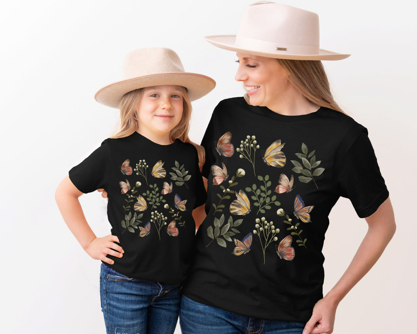 Butterfly Shirt Girls, Botanical Toddler Tee, Cottagecore Shirt for Kids, Girls Summer Shirts, BOHO Girl Shirt, Boho Butterfly TShirt