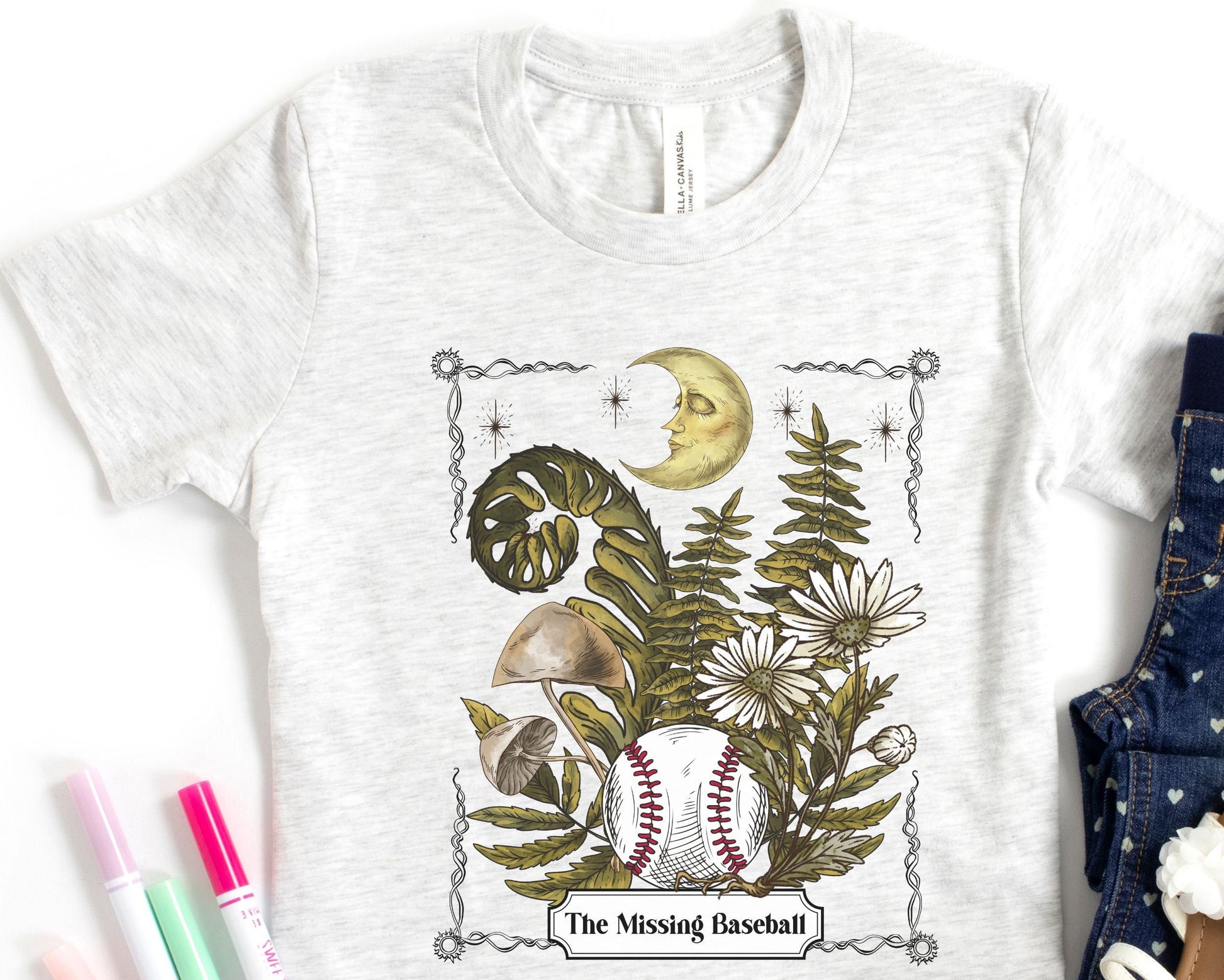 Baseball Shirts for Kids Toddler Mushroom Shirt Goblincore Shirt Girls Baseball Shirt Boys Baseball Shirt Kids Tarot Shirt Cottagecore Kids