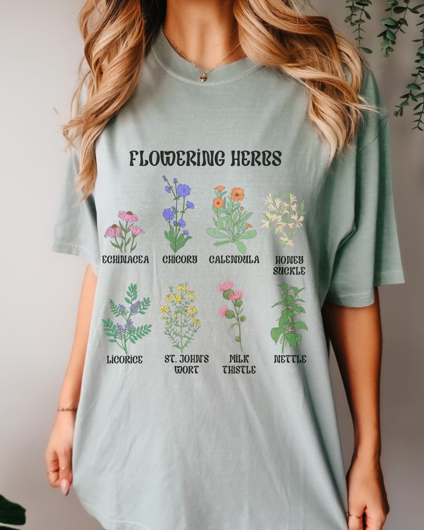 Wild Flower Shirt Flowering Herbs Shirt Comfort Colors Shirt Cottagecore Clothes Cottage Core Shirt Witchy Clothes Boho Summer Shirts